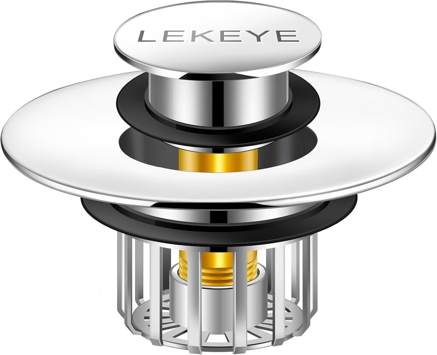 LEKEYE Tub Stopper | Shower Drain Hair Catcher | Pop-up Drain Stopper with Strainer | Bathroom Bathtub Plug | Drain Protector for 1-1/2 to 1-3/4