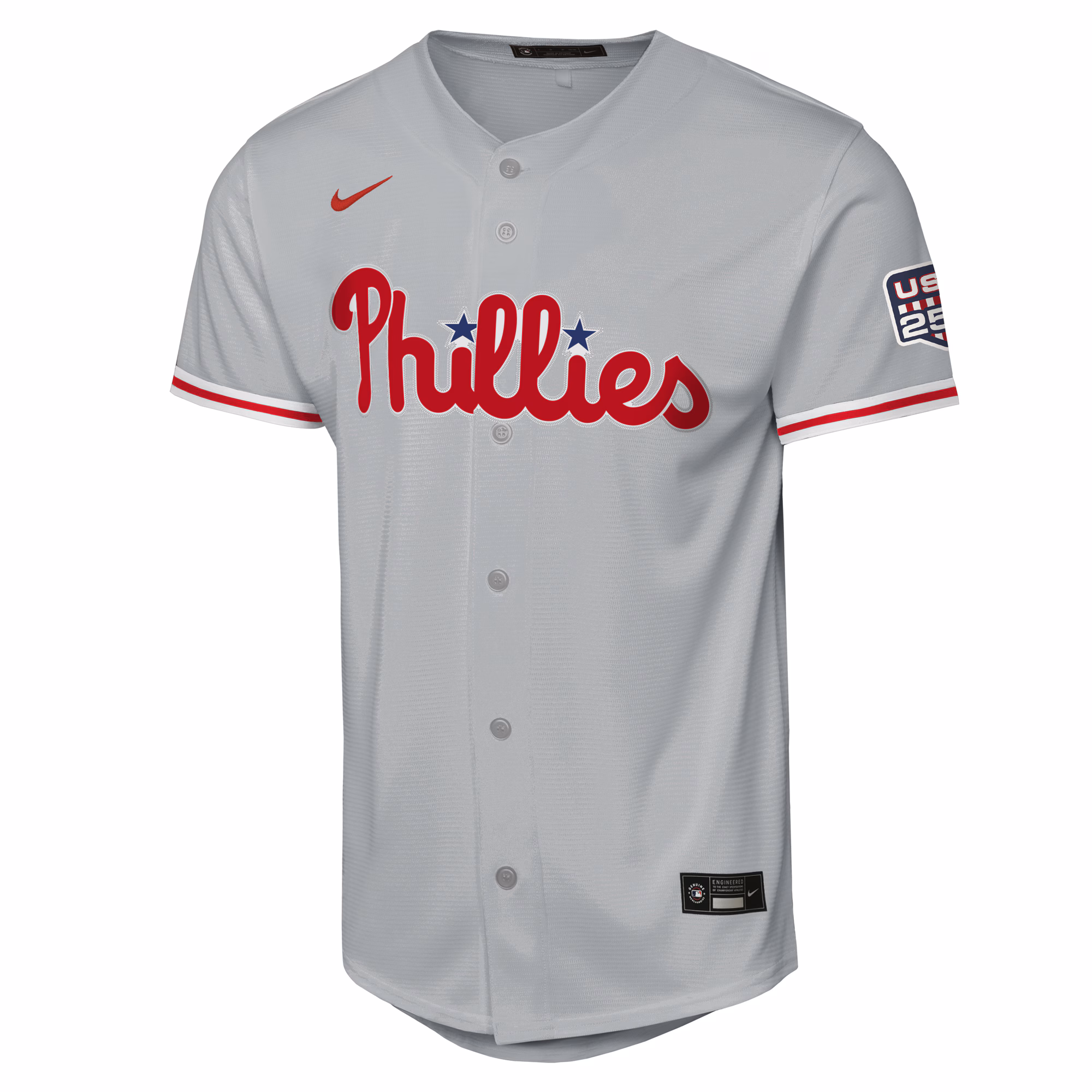 Bryce Harper Philadelphia Phillies Nike Youth USA 250 Fourth of July Road Replica Jersey - Gray