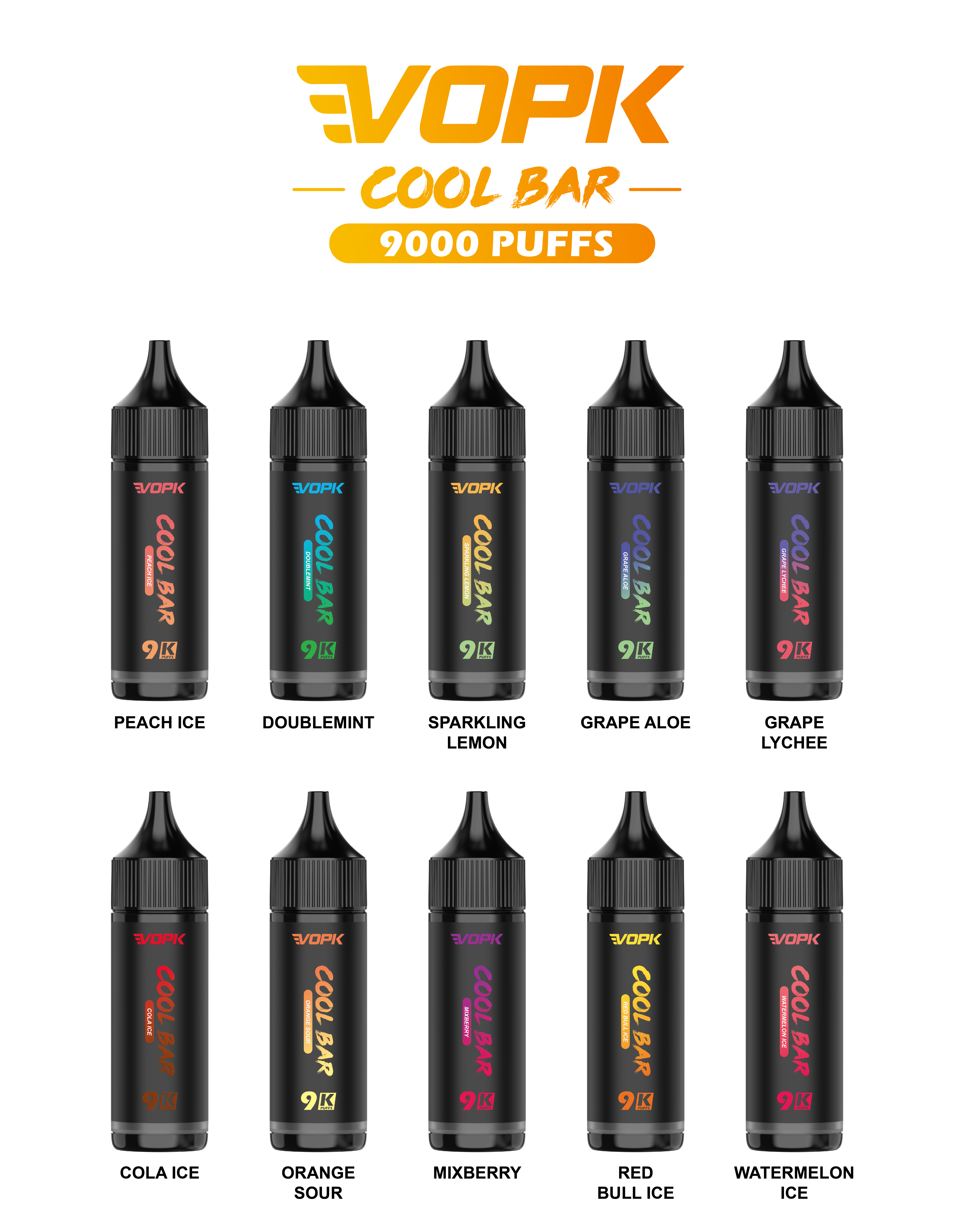 VOPK COOL BAR 9000 Puffs 9K Disposable E-cigarettes 9K Vape