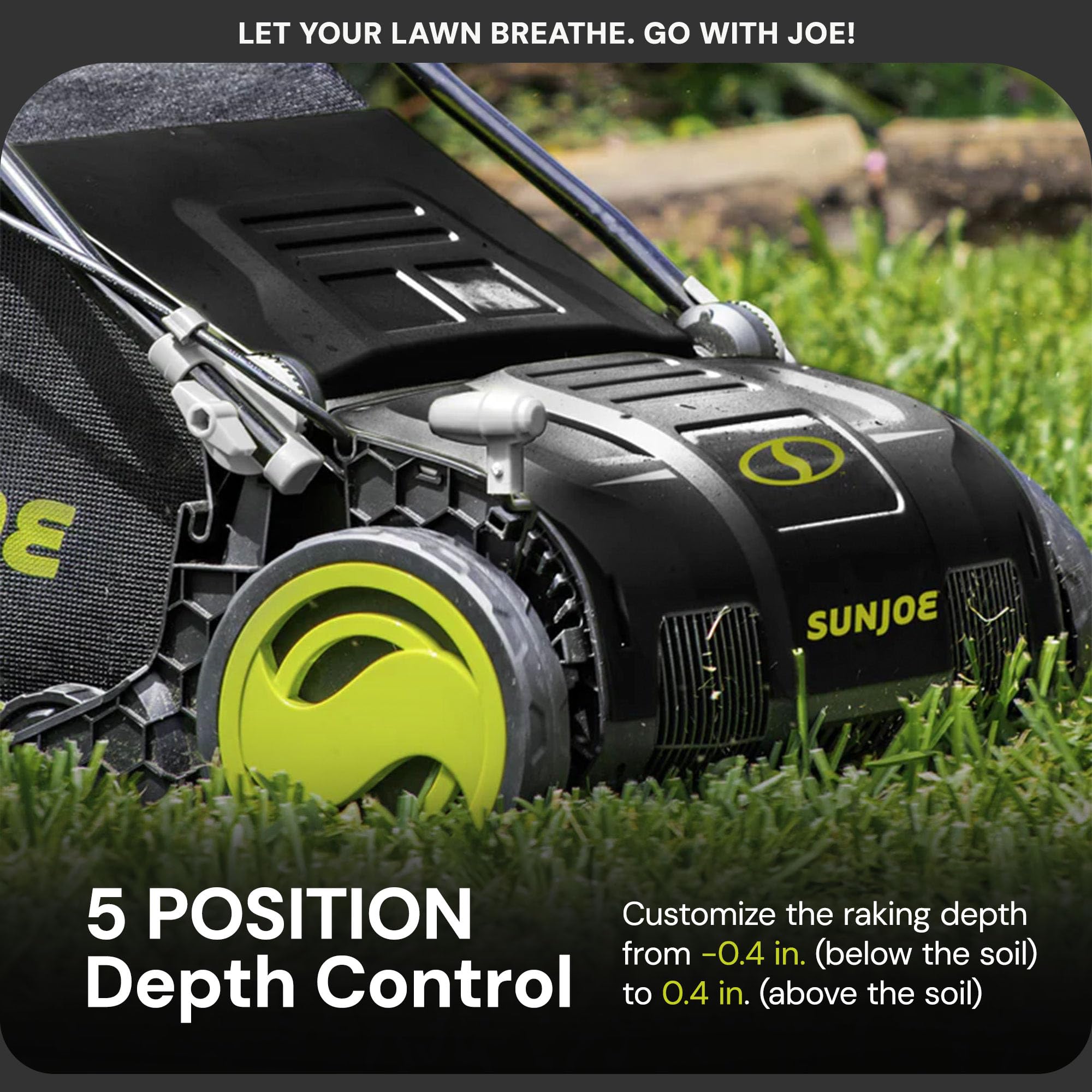 SUN JOE 15-Inch Electric Lawn Dethatcher with Scarifier Blade