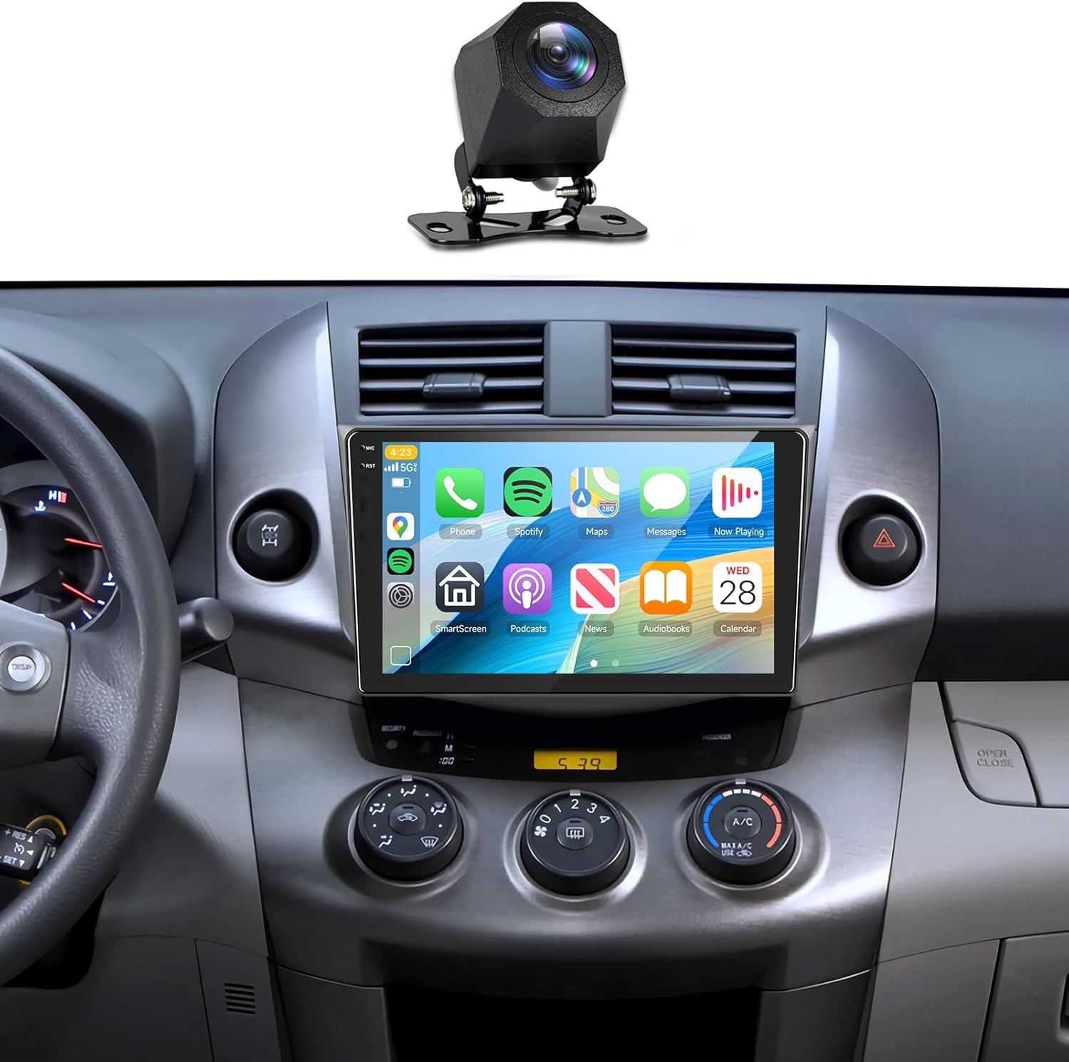 4G+128G Car Stereo for Toyota RAV4 2006-2012 with 5GWiFi/Android 15/Wireless Carplay Android Auto,9