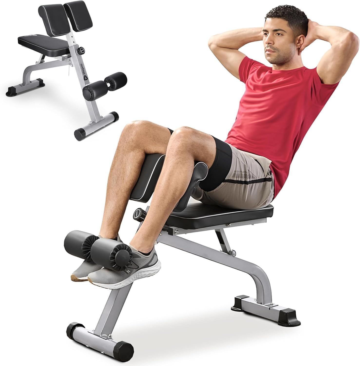 Lifepro SculptTrainer Roman Chair – Hyperextension Bench for Strength Training – Adjustable Back Extension Machine, Ab Bench & Foldable Sit-Up Bench for Athletes, Core Work & Home Gym Workouts
