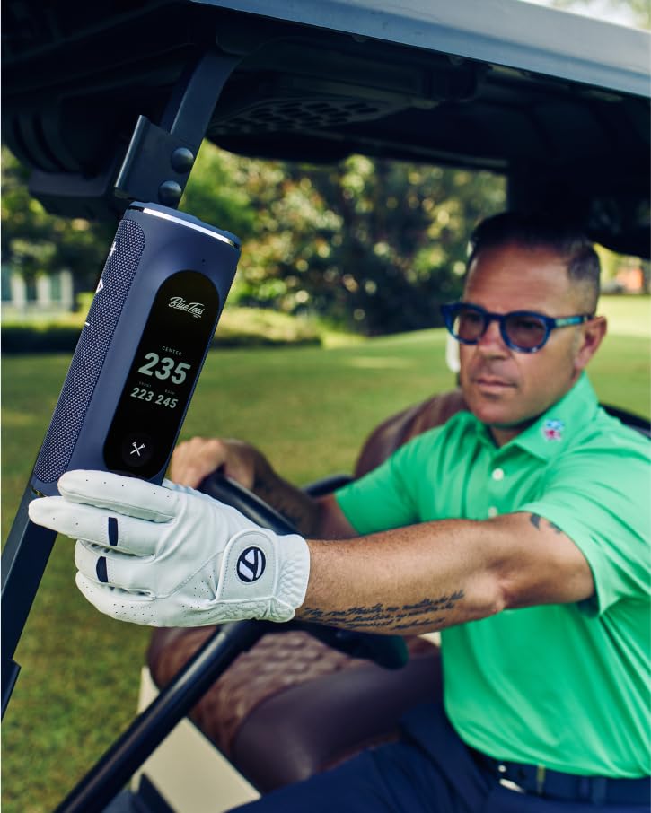 BLUE TEES GOLF Player AI GPS Speaker - Touchscreen, Waterproof, 40k Courses