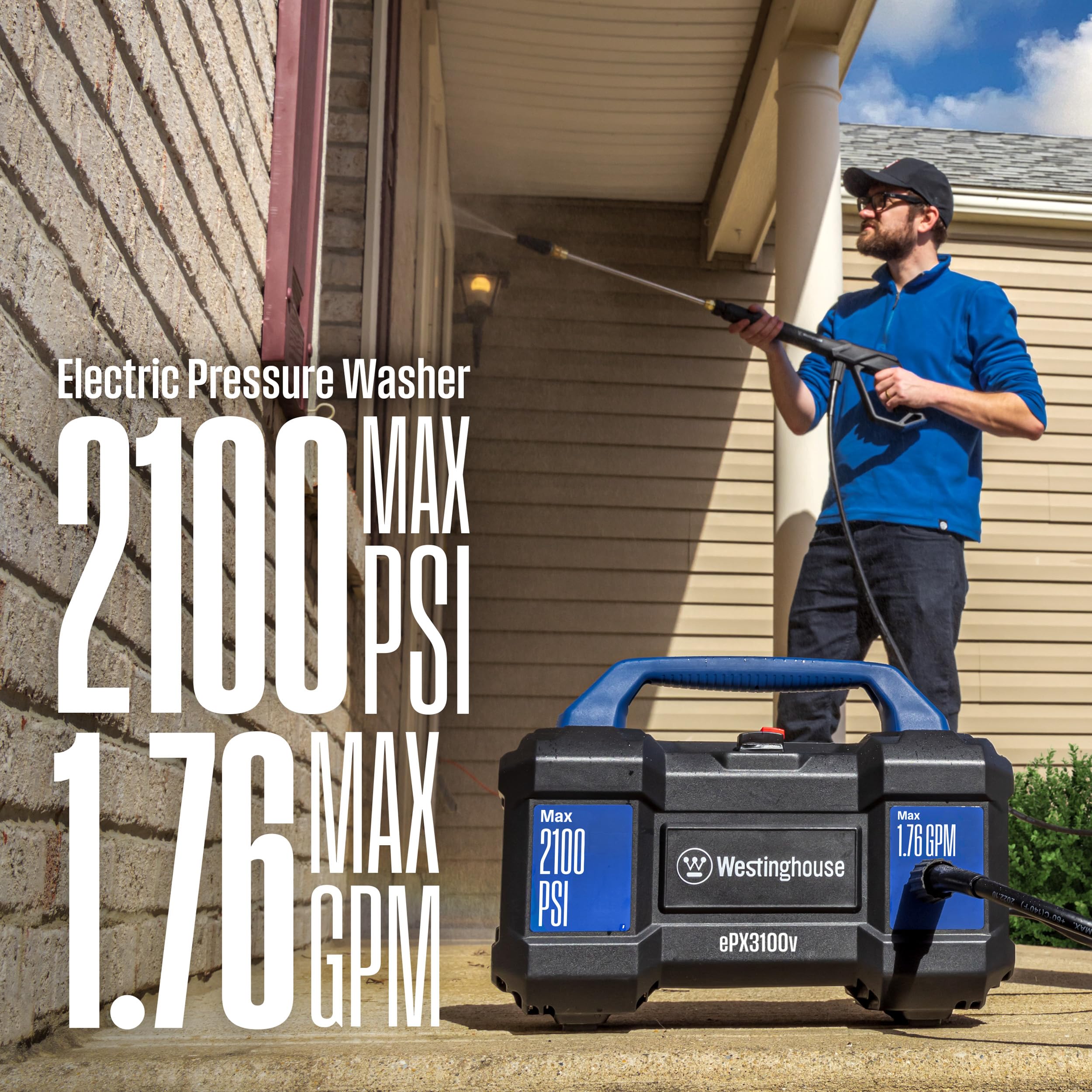 WESTINGHOUSE ePX3100v Electric Pressure Washer 2100 PSI 1.76 GPM
