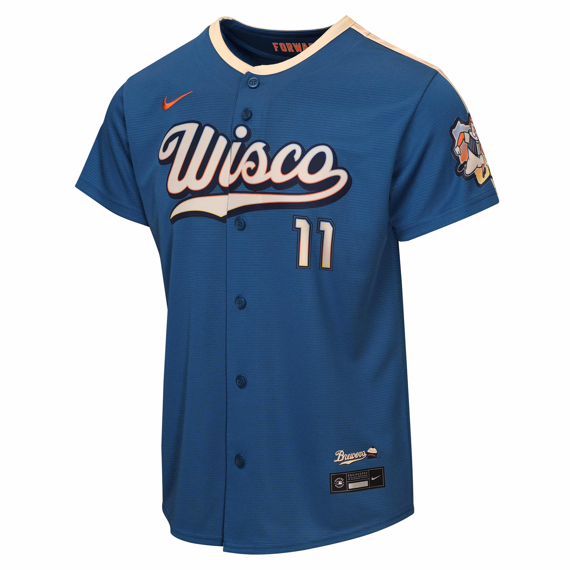 Jackson Chourio Milwaukee Brewers Nike Youth 2026 City Connect Stadium Jersey - Mineral Blue