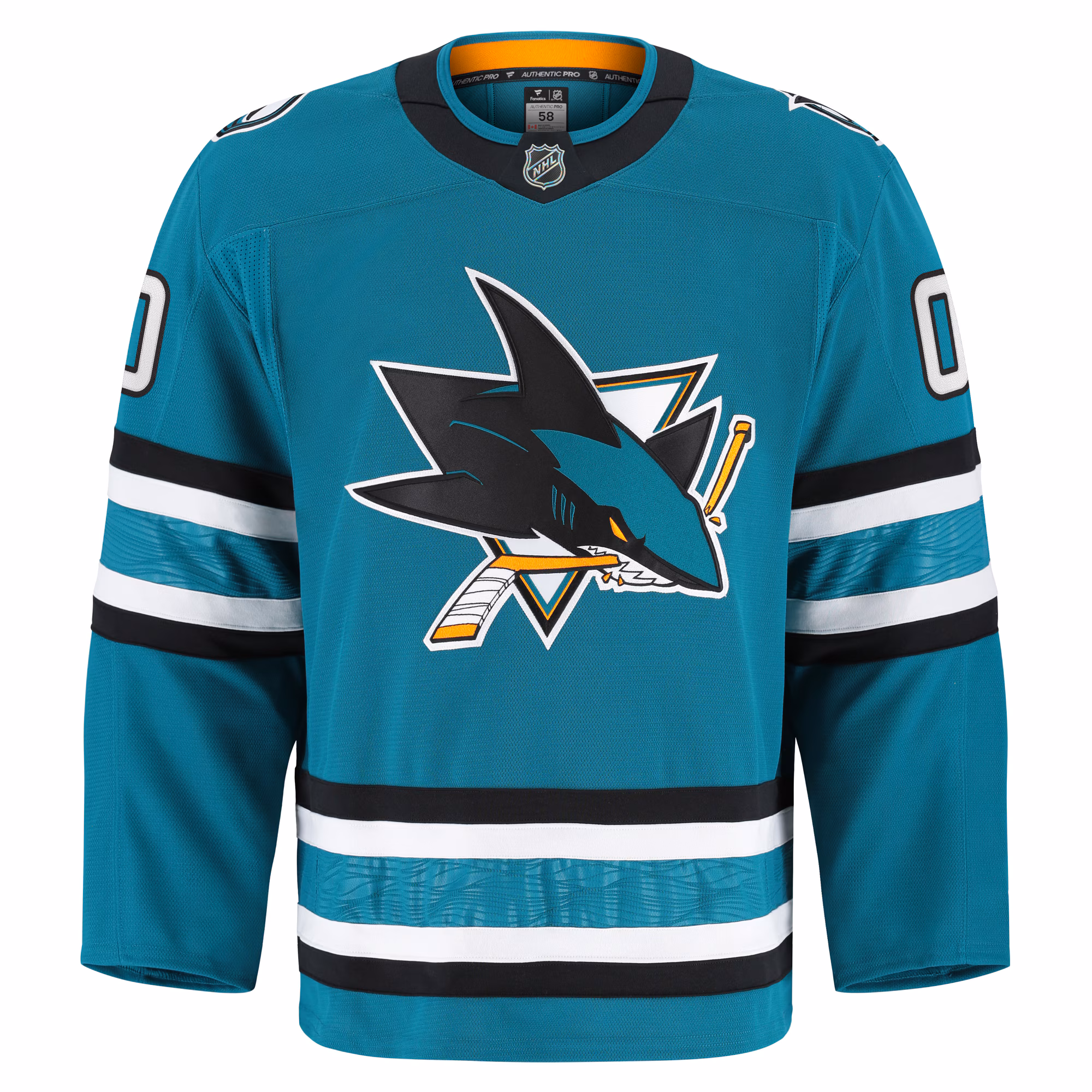 San Jose Sharks Fanatics Home Authentic Pro Custom Jersey - Teal