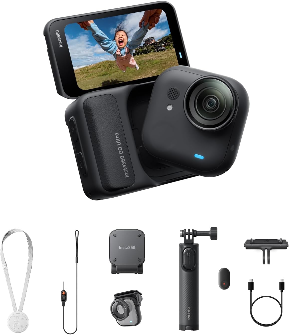 Insta360 GO Ultra Family Bundle - Small 4K Vlogging Camera, Hands-Free, POV Cam, 1/1.28