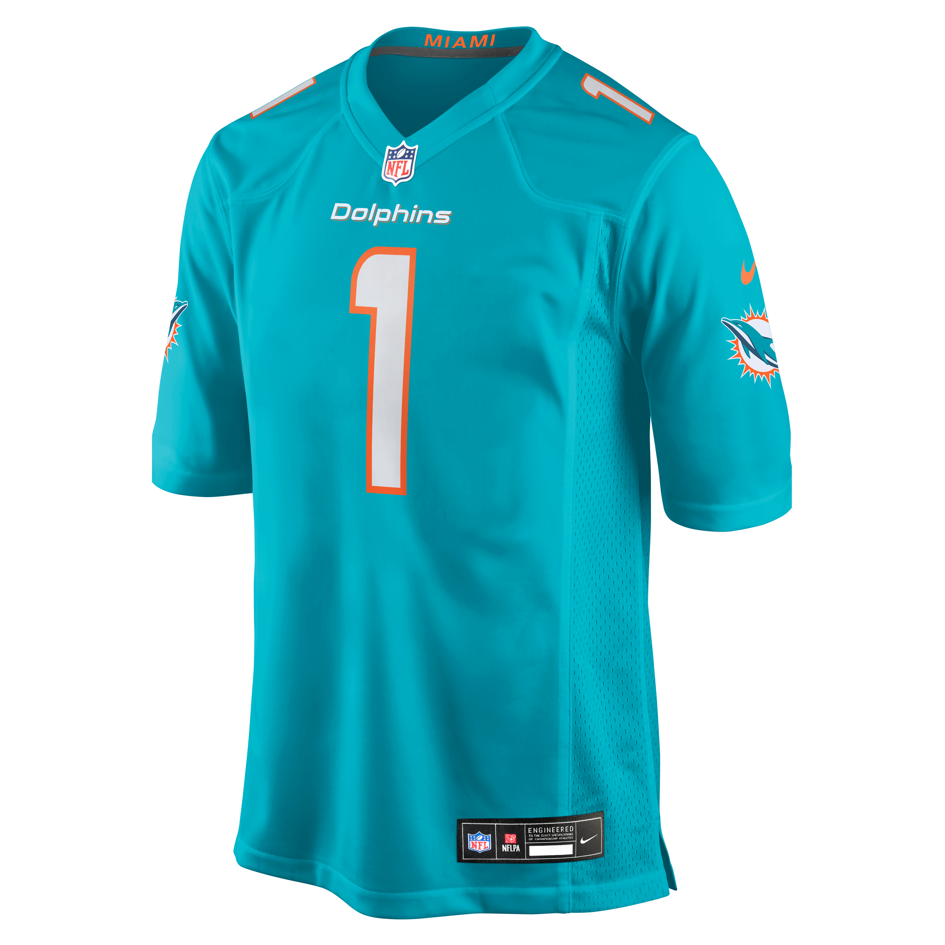 Chris Johnson Miami Dolphins Nike 2026 NFL Draft First Round Pick No. 27 Team Game Jersey - Aqua