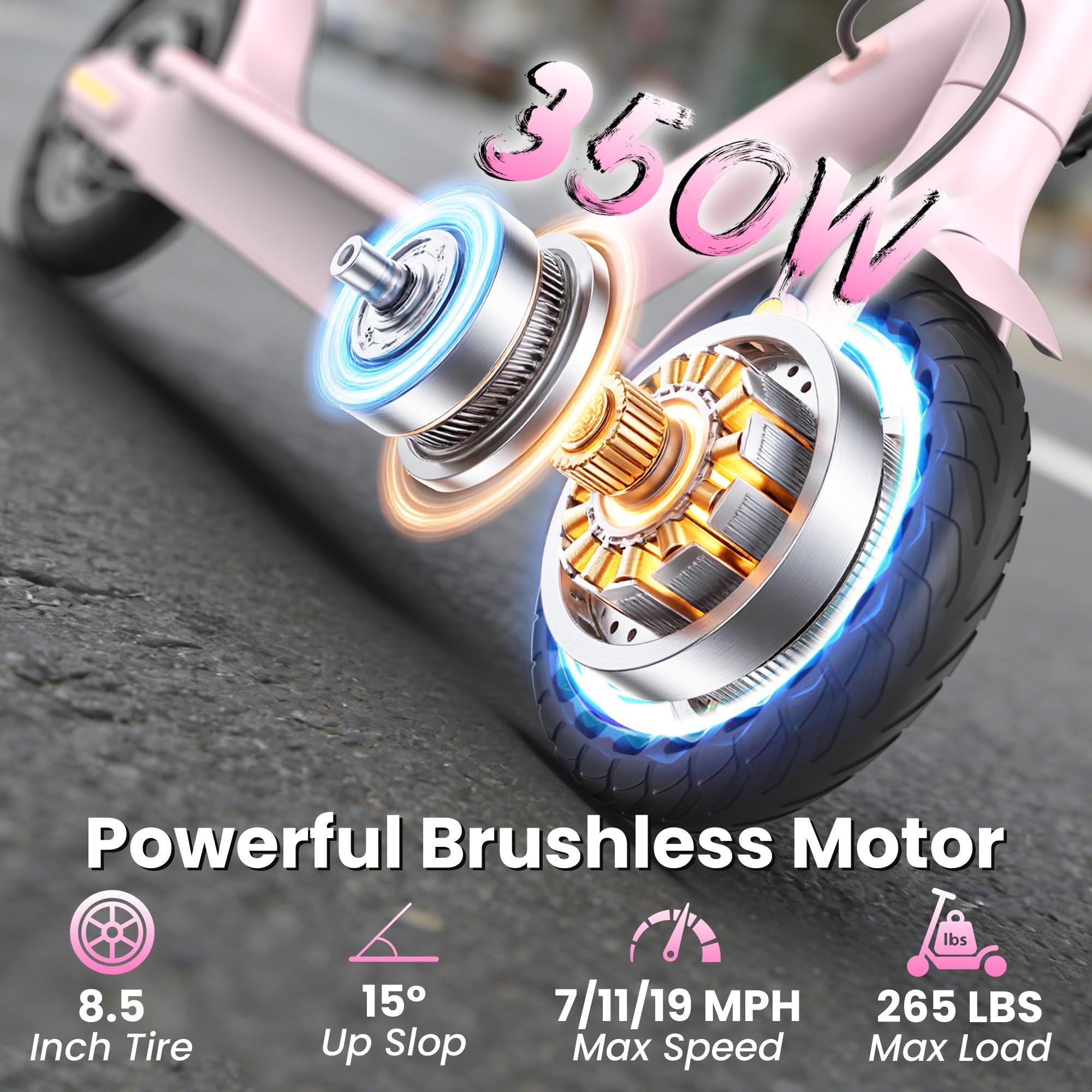 WERHY Foldable Kids Electric Scooter - 350W, 19 MPH Speed