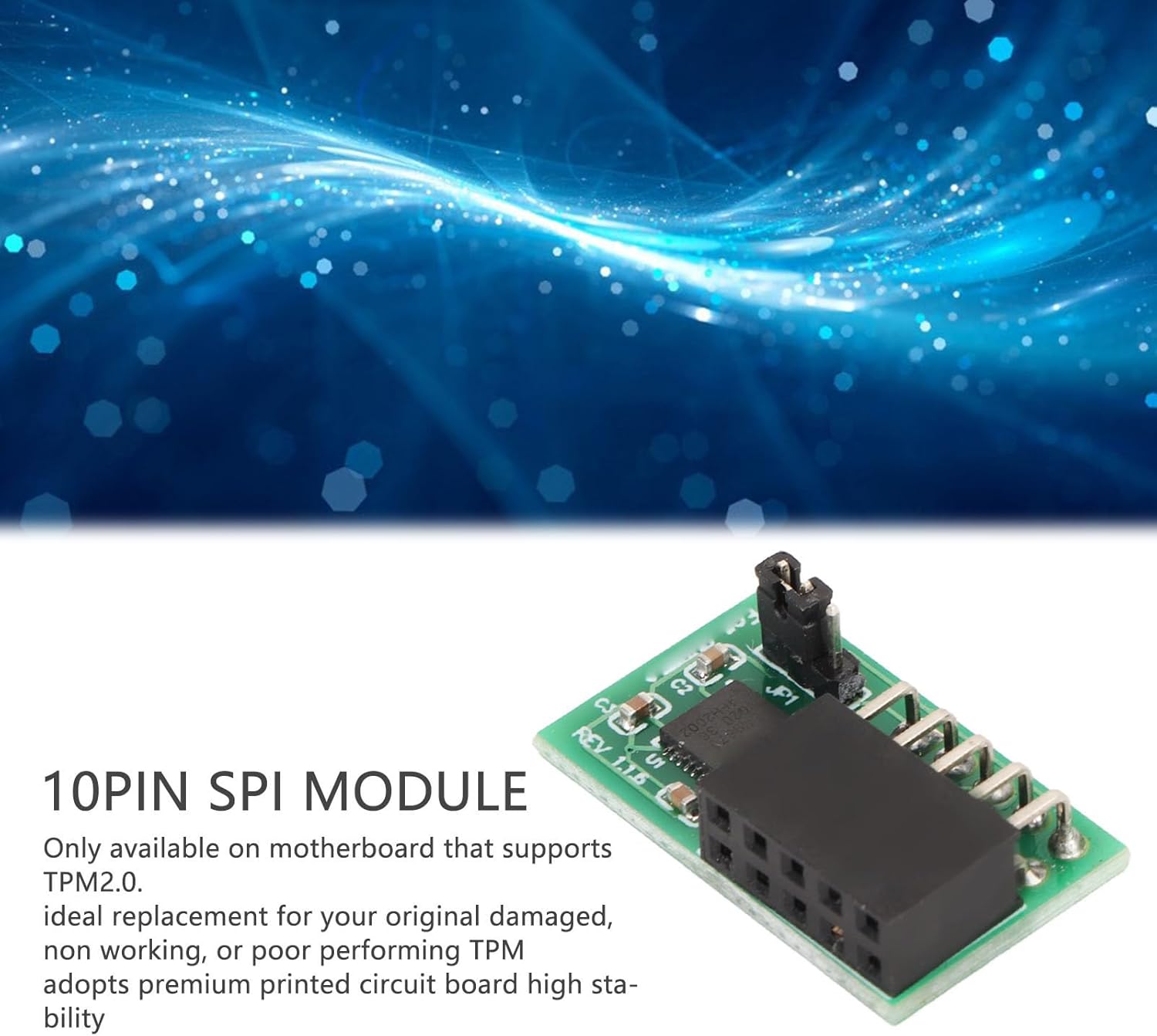 2.0 Module, 10Pin Module Motherboard, SPI Interface Encryption Security Module for SuperMicro AOM TPM 9670V S