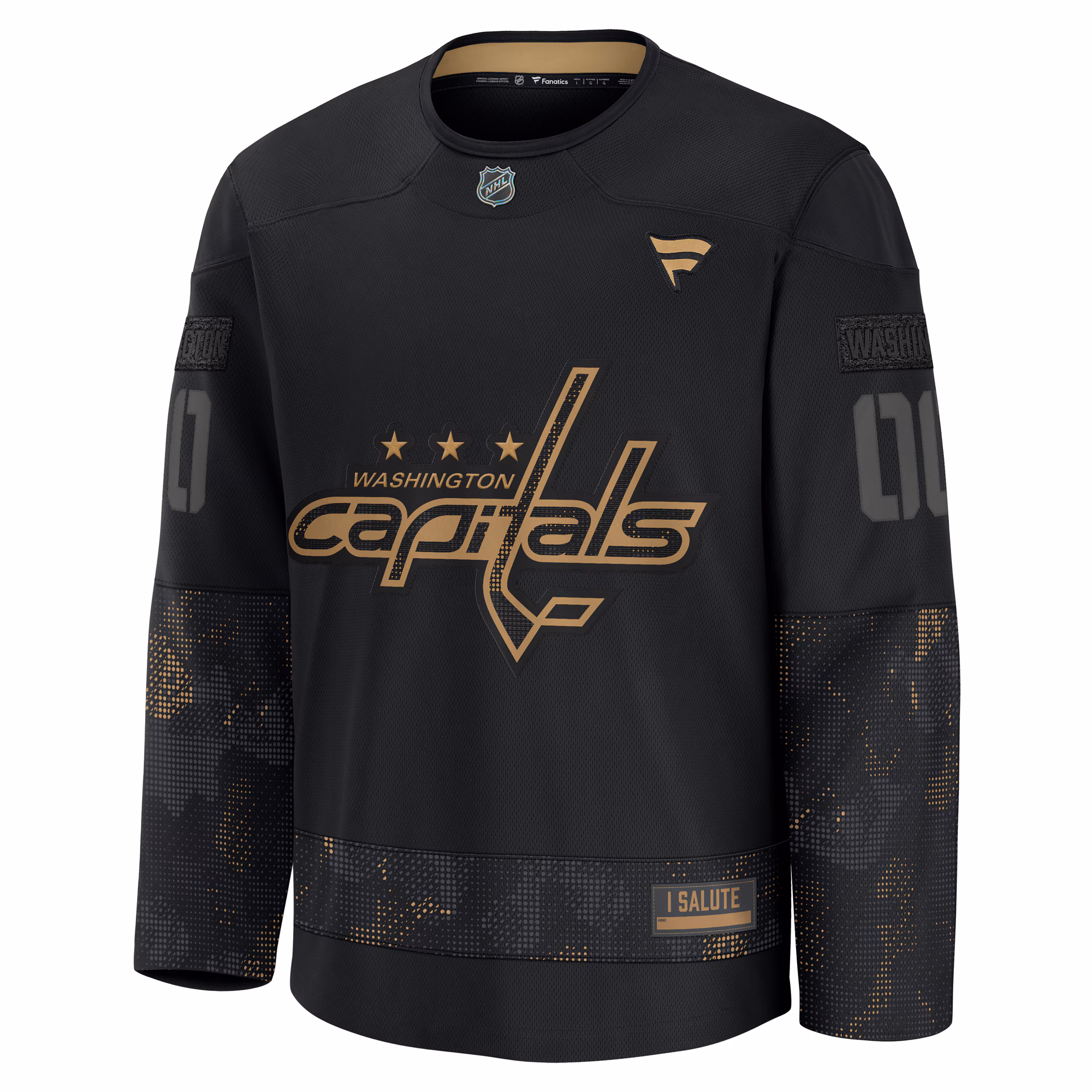 Washington Capitals Fanatics 2024 Military Appreciation Custom Practice Jersey - Black