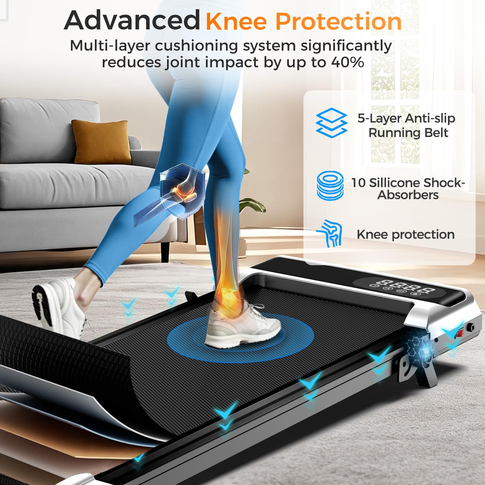 SHINEMAOS Walking Pad Treadmill with 8% Incline and Remote