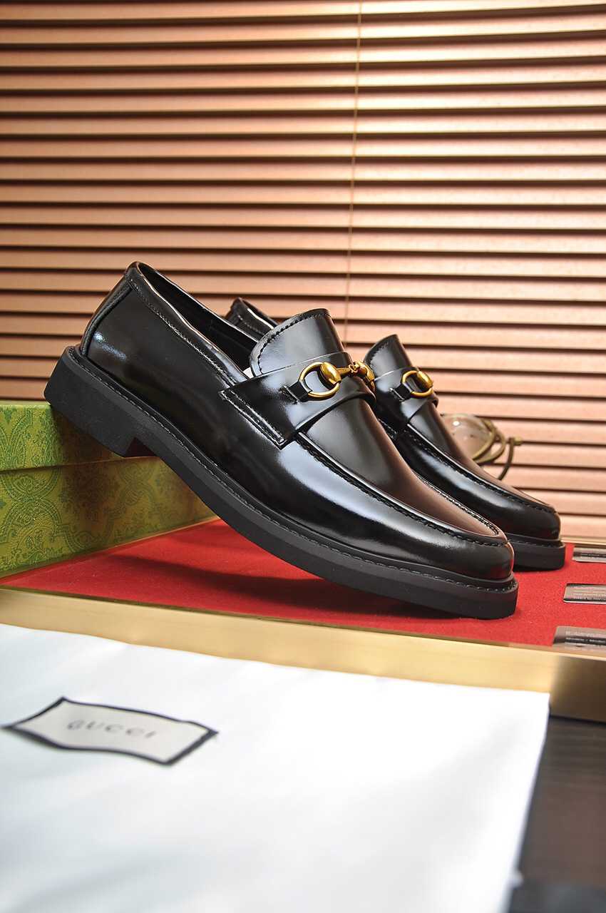 Gucci men's leather shoes-23