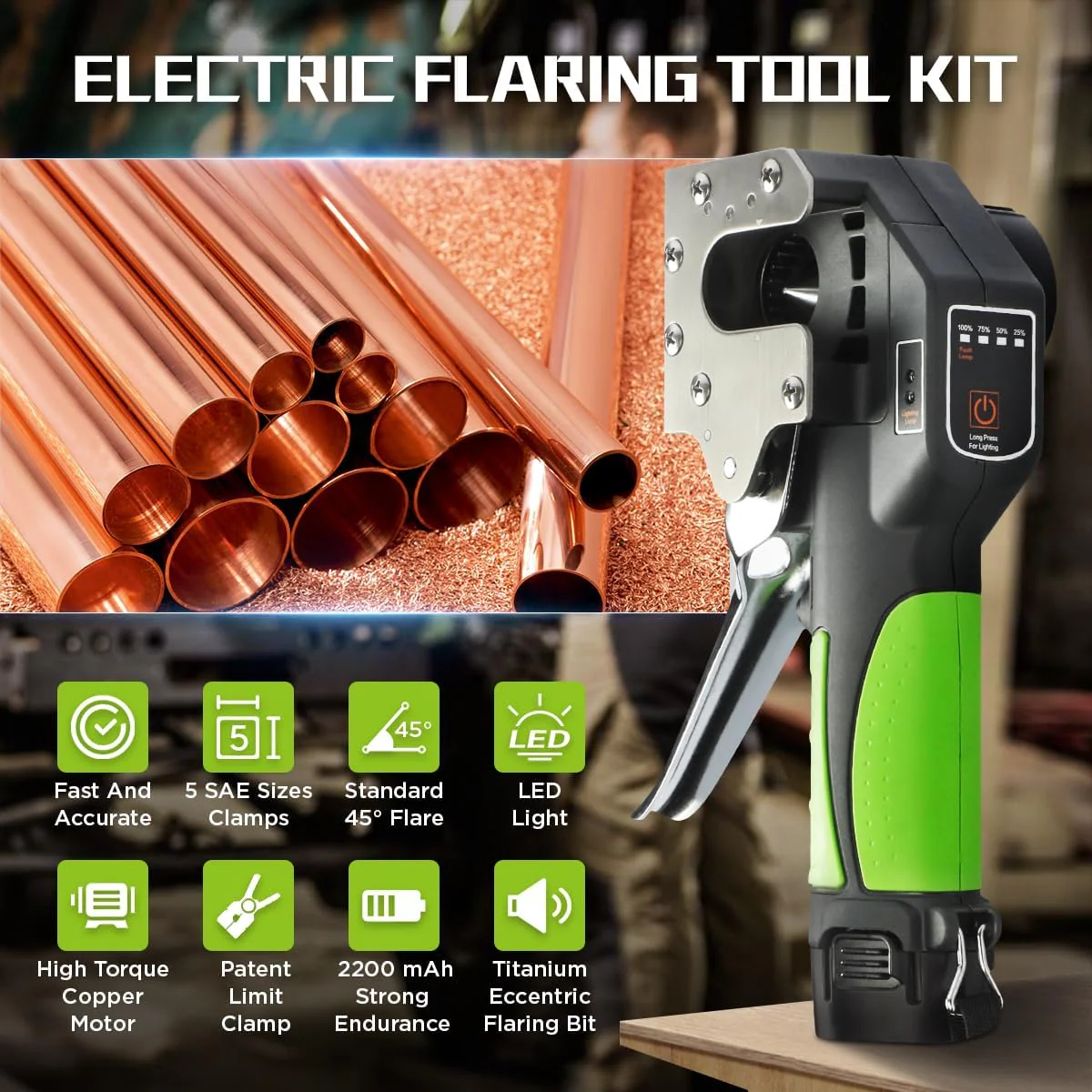 Electric Flaring Tool Kit, 1/4