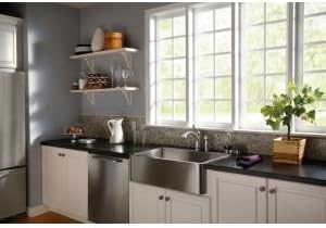 Delta Faucet Linden Single-Handle Kitchen Faucet with Side Sprayer, Chrome Kitchen Sink Faucet, Kitchen Faucet with Sprayer, Chrome 4453-DST