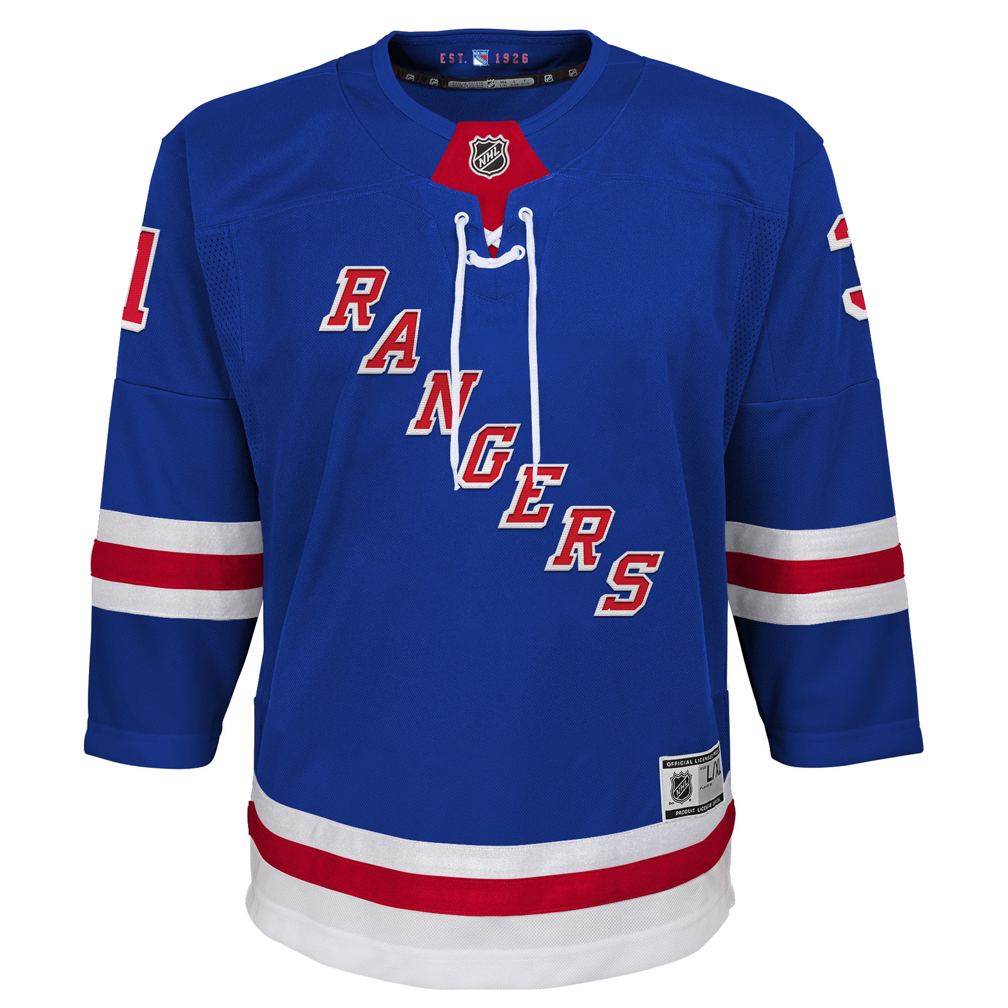 Igor Shesterkin New York Rangers Youth Home Premier Player Jersey - Blue