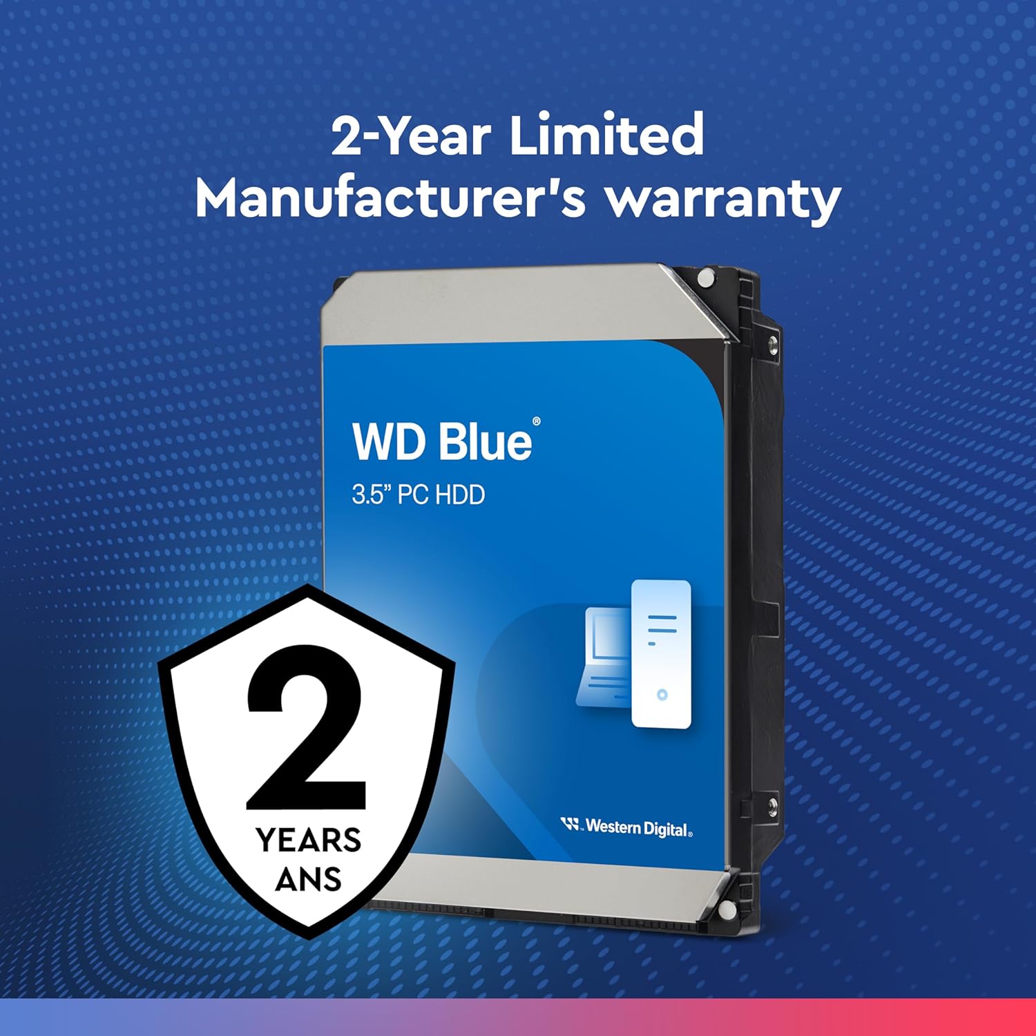 Western Digital 8TB WD Blue PC Internal Hard Drive HDD - 5640 RPM, SATA 6 Gb/s, 256 MB Cache, 3.5
