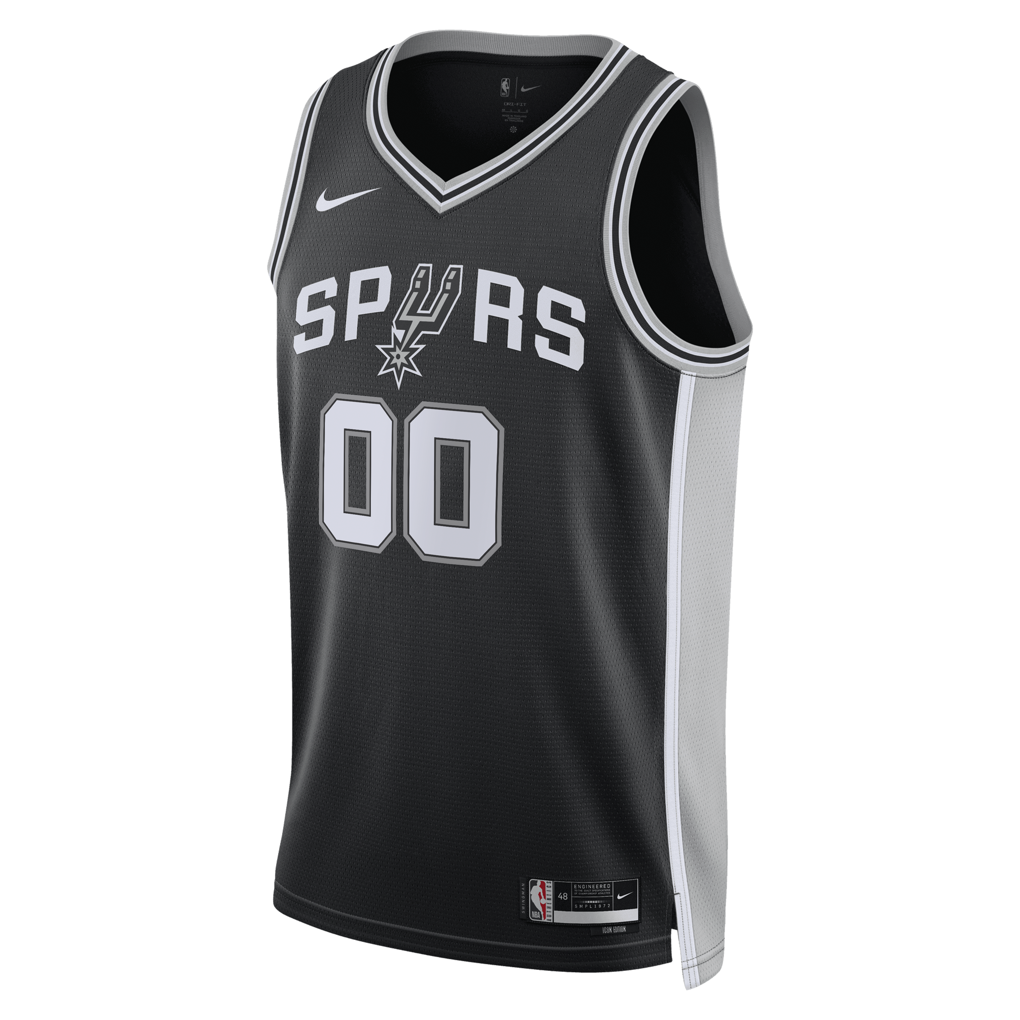 San Antonio Spurs Nike Unisex 2026 NBA Finals Patch Swingman Custom Jersey - Icon Edition - Black