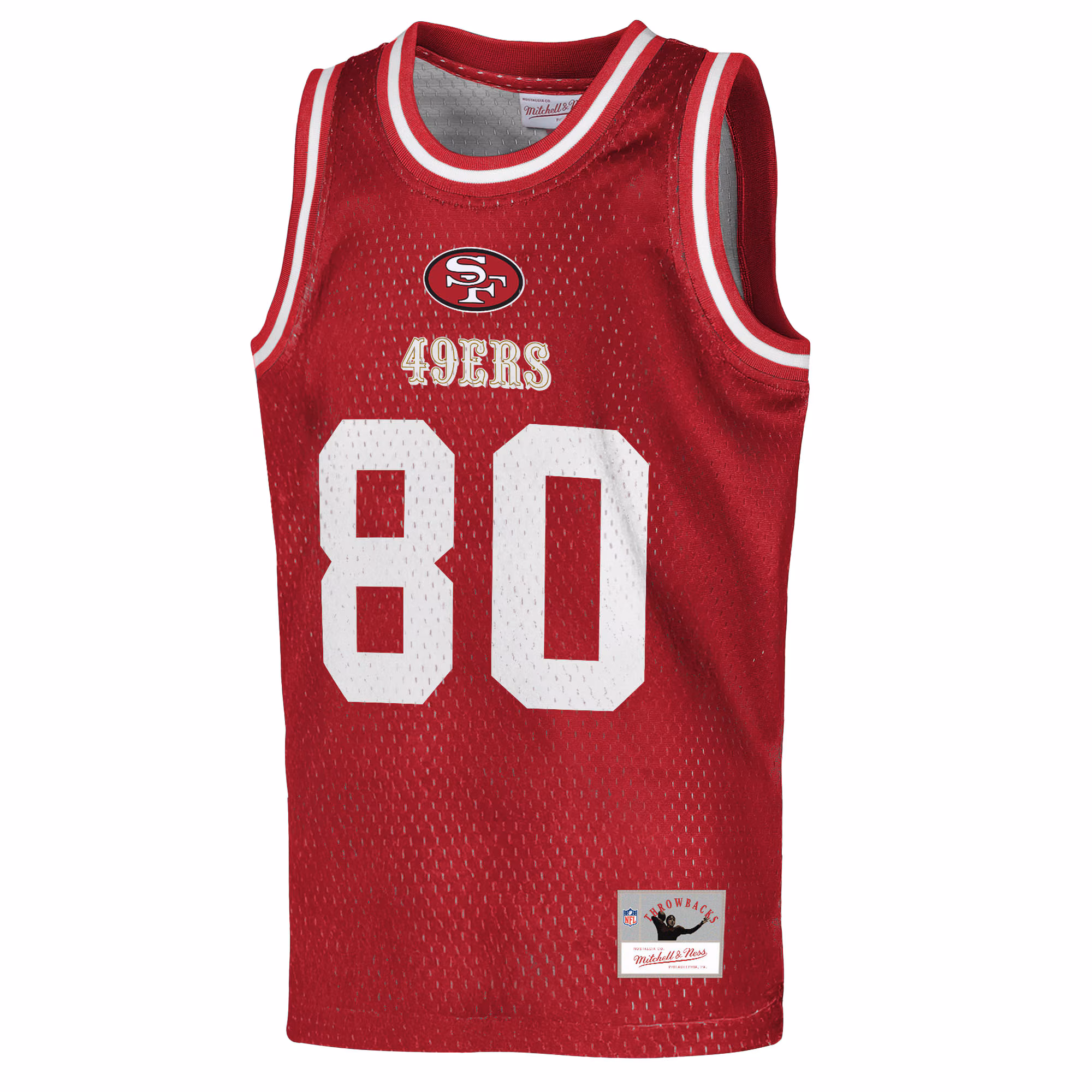 Jerry Rice San Francisco 49ers Mitchell & Ness Youth Retired Player NFL Basketball Fashion Jersey - Scarlet