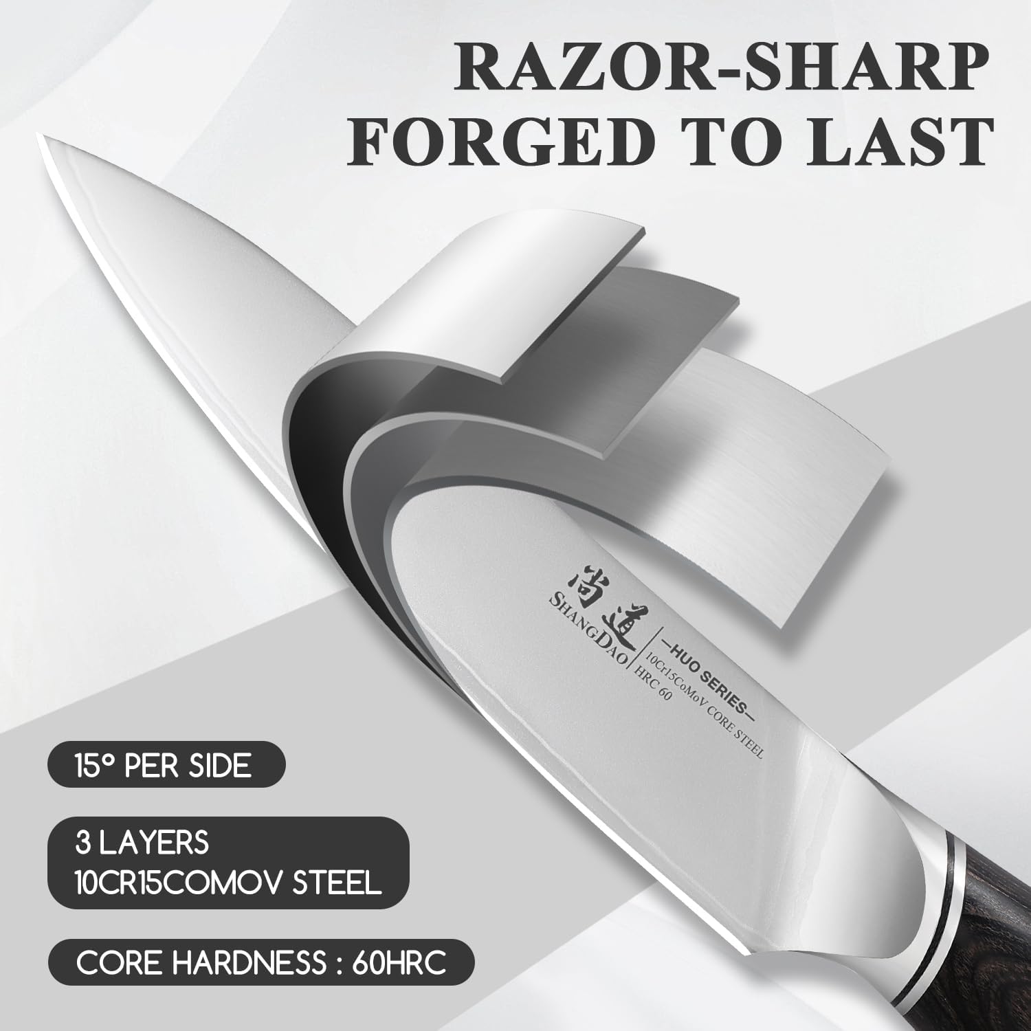 SHANGDAO Utility Knife, 6 Inch Small Kitchen Chef Knife, Ultra Sharp 3 Layers VG10 Alloy Steel, Multipurpose Paring Knife for Fruit and Vegetable Cutting with Wooden Handle, Gift Box