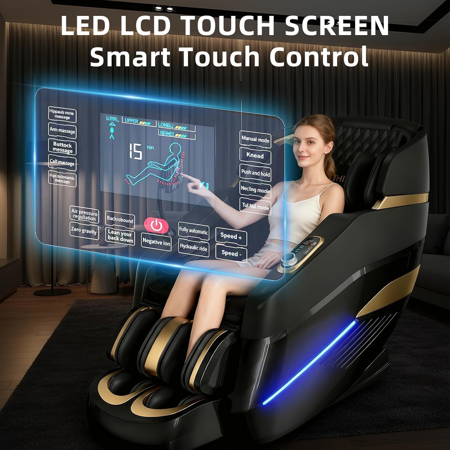 Massage Chair Full Body,Zero Gravity 3D SL-Track Shiatsu Massage Recliner Chair Built-in Heat System Airbag Massage with Body Scan, Deep Yoga Stretch, Calfrest Extension And Foot And Back massage