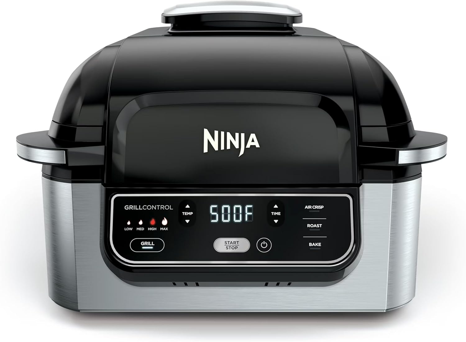 Ninja AG300 4-in-1 Indoor Grill with 4-Quart Air Fryer with Roast, Bake, and Cyclonic Grilling Technology