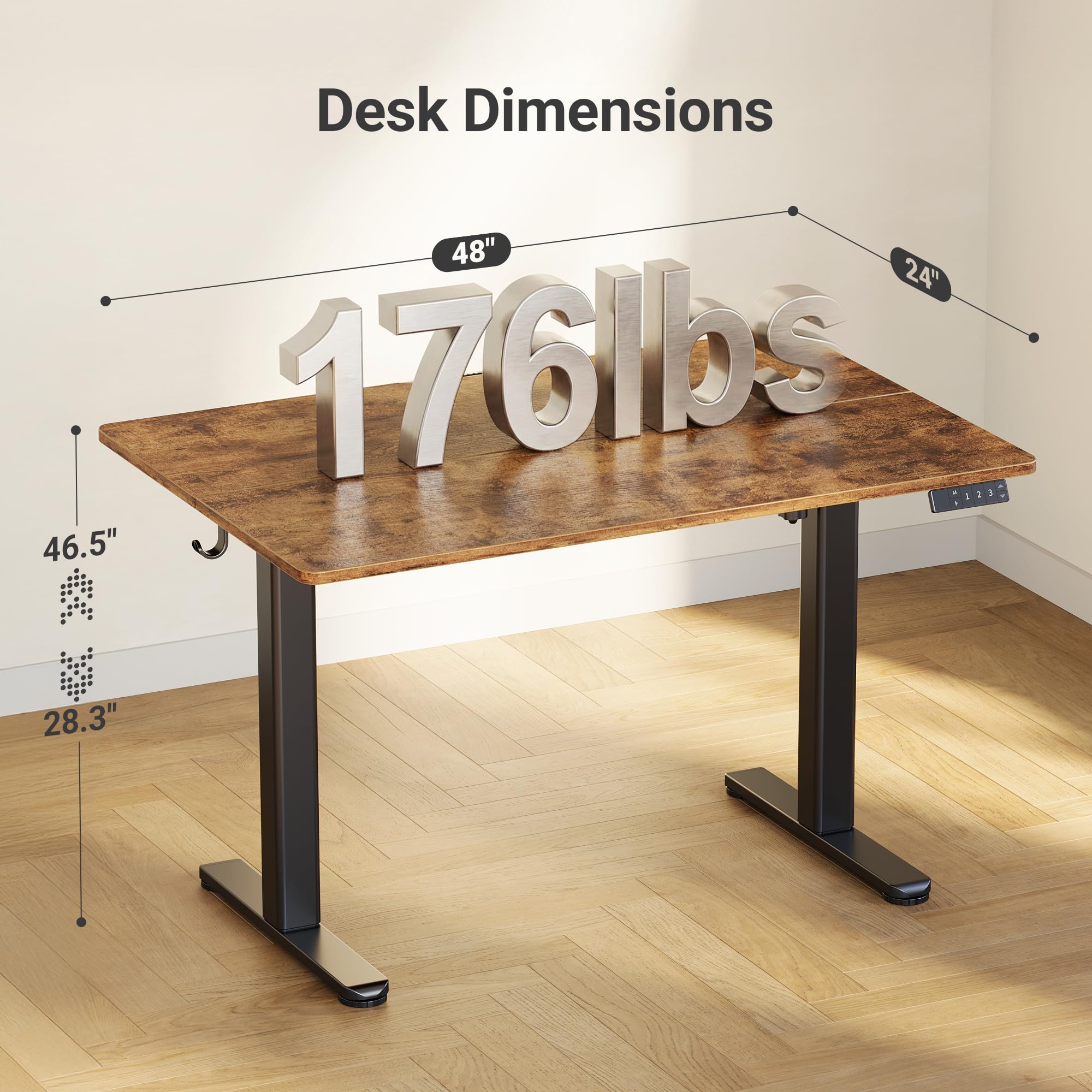 CLAIKS Electric Standing Desk - Adjustable Height 24x48