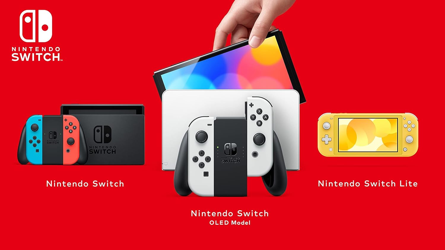 Nintendo Switch Console OLED Model with White Joy-Con, 7 inch 1280 x 720 OLED Touchscreen Display, Built-in Speaker, WiFi, Bluetooth 4.1 (Renewed)