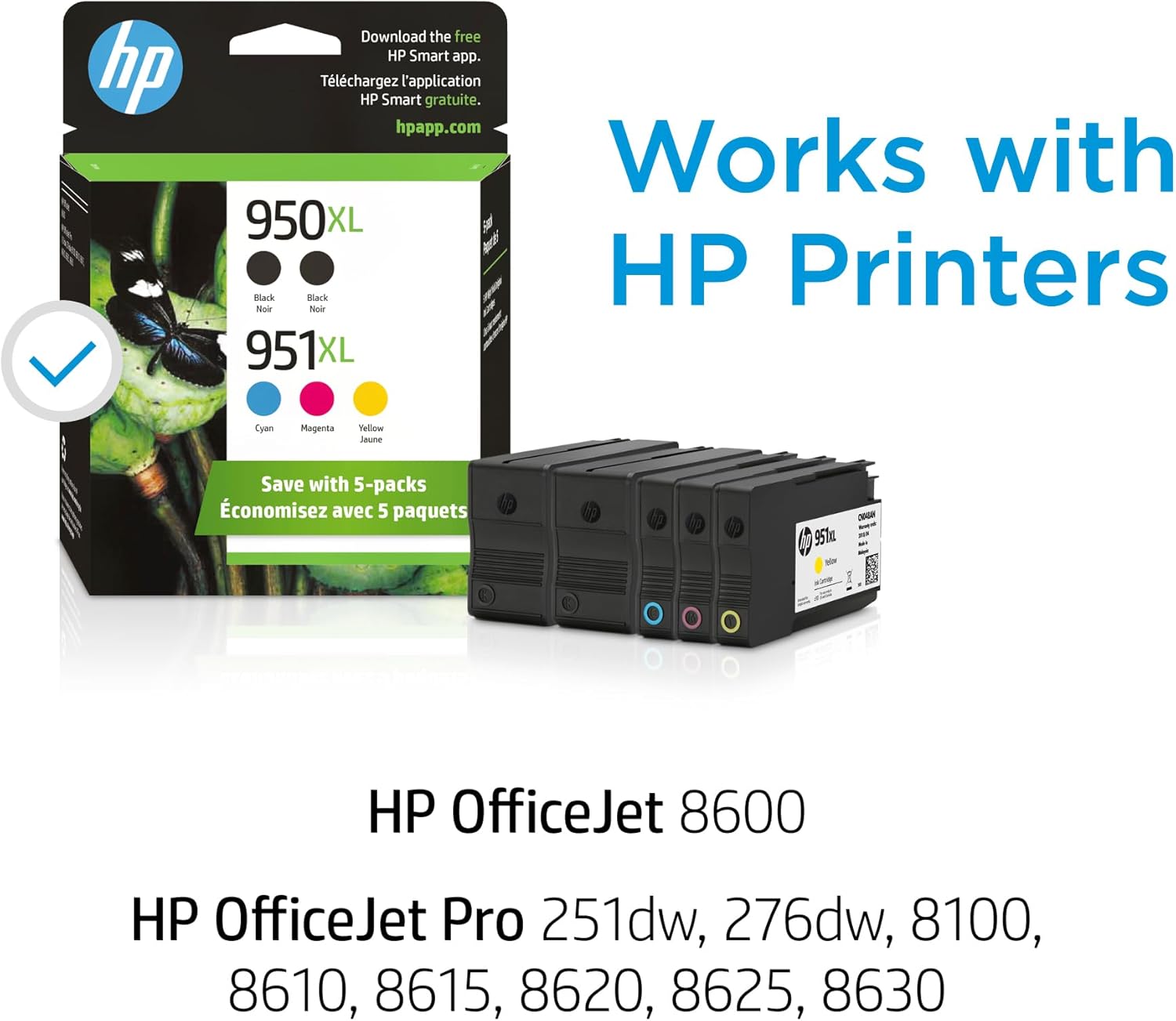 HP 951XL/950XL CMYK Ink Crtg 5-Pack