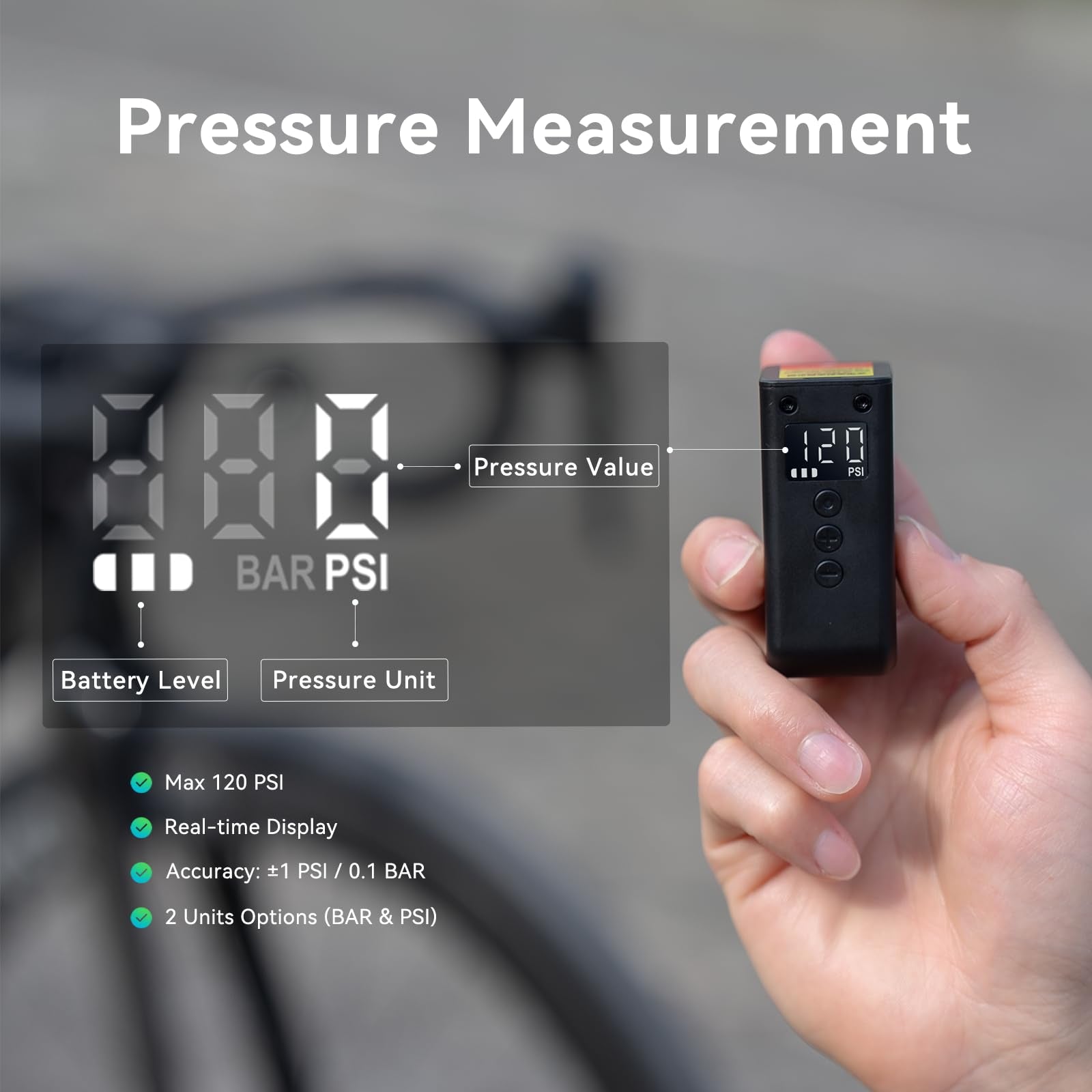 CYCPLUS AS2 Ultra Tiny Electric Bike Pump with Gauge