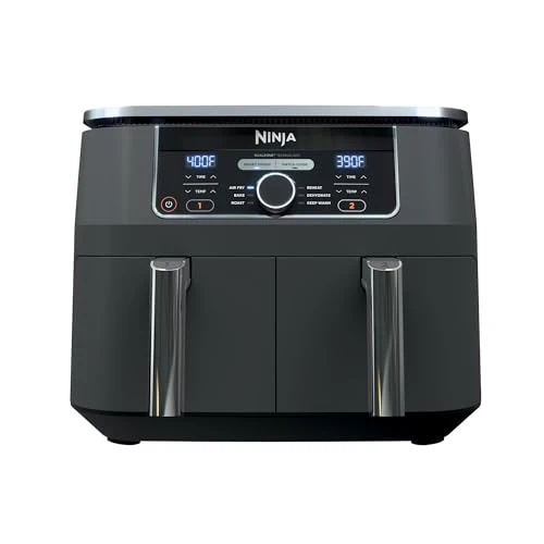 Ninja Foodi AD150, 8 Quart, 6 in 1 DualZone Air Fryer, 2 Basket, Smart Finish & Match Cook, Air Fry, Roast, Bake, Reheat, Dehydrate, Dishwasher Safe, Family Size, Black : Home & Kitchen