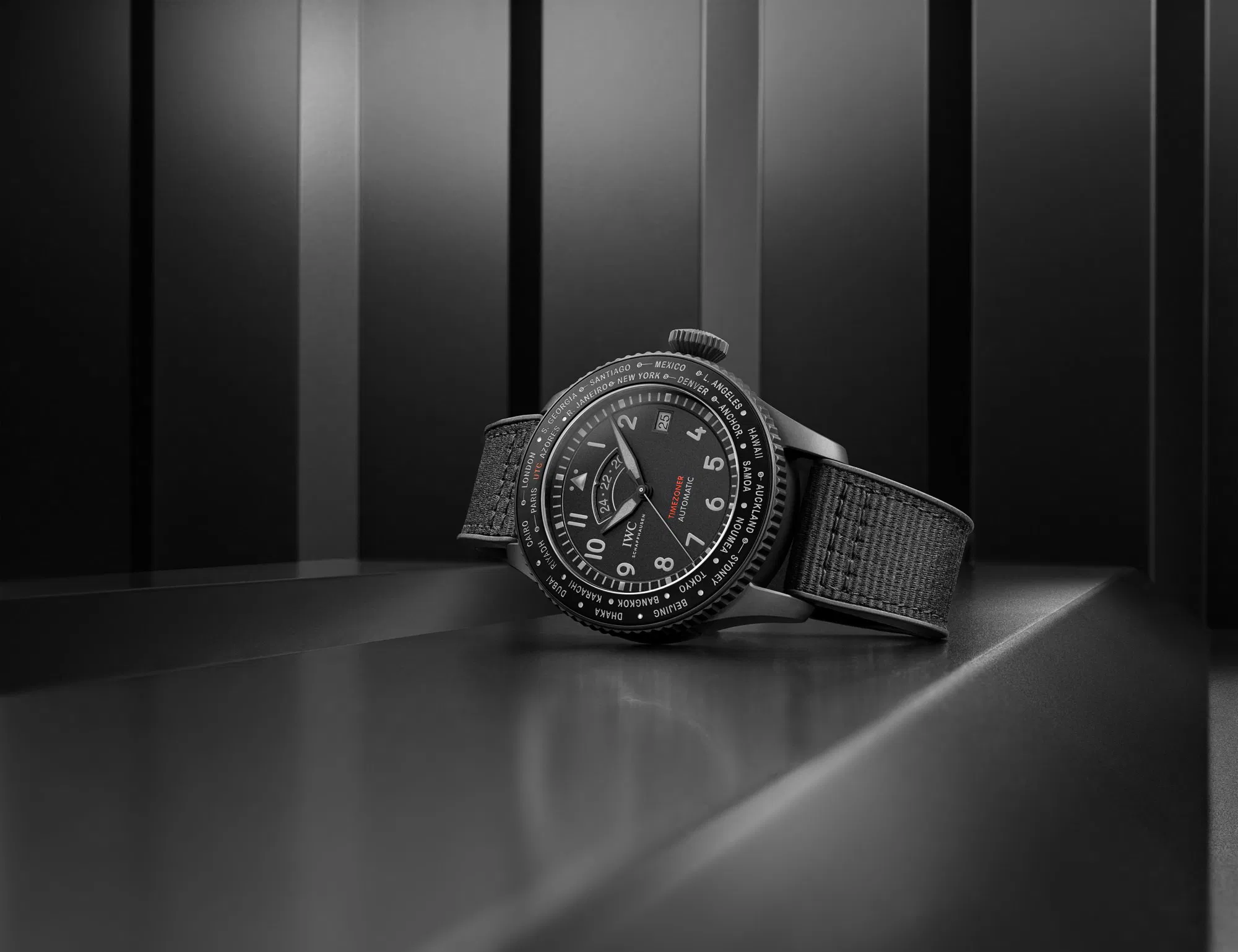 Schaffhausen Pilots watch timezoner top gun ceratanium iw395505