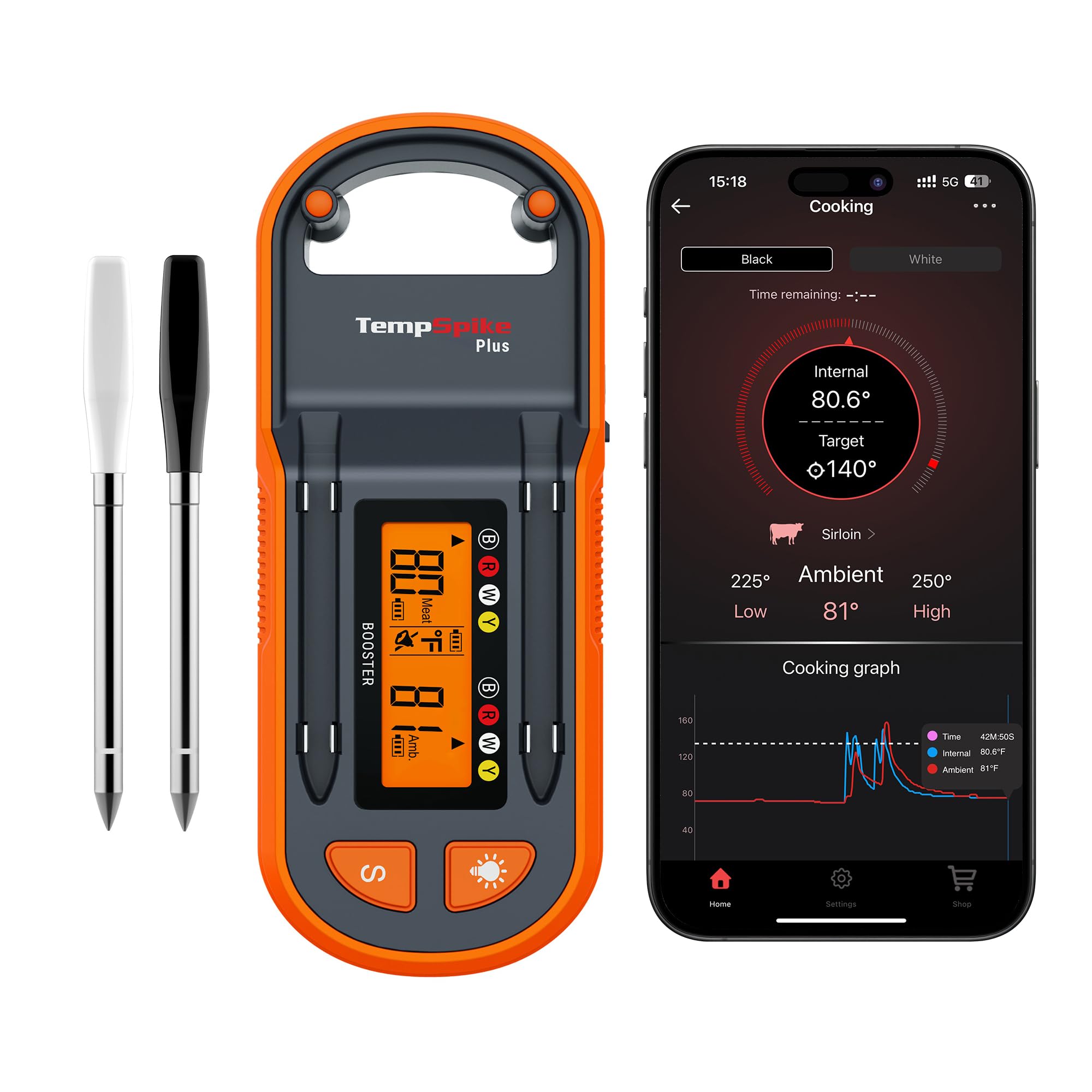 THERMOPRO TempSpike Plus Wireless Meat Thermometer - 600ft Range