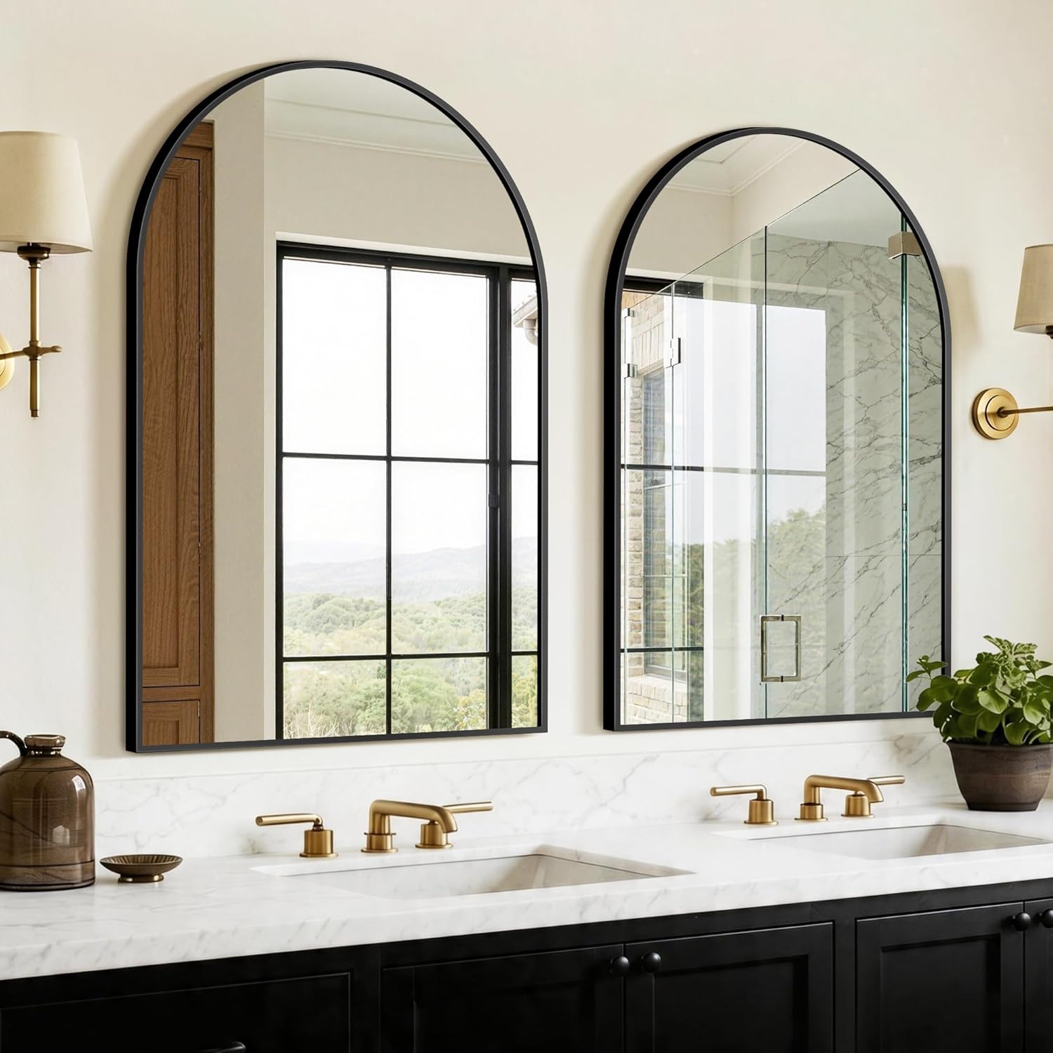 Arched Bathroom Mirror for Wall, 2 Pack 38