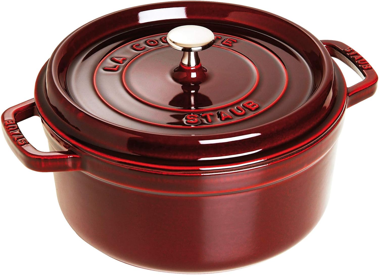 Staub Cast Iron 13.25-qt Round Cocotte - Grenadine