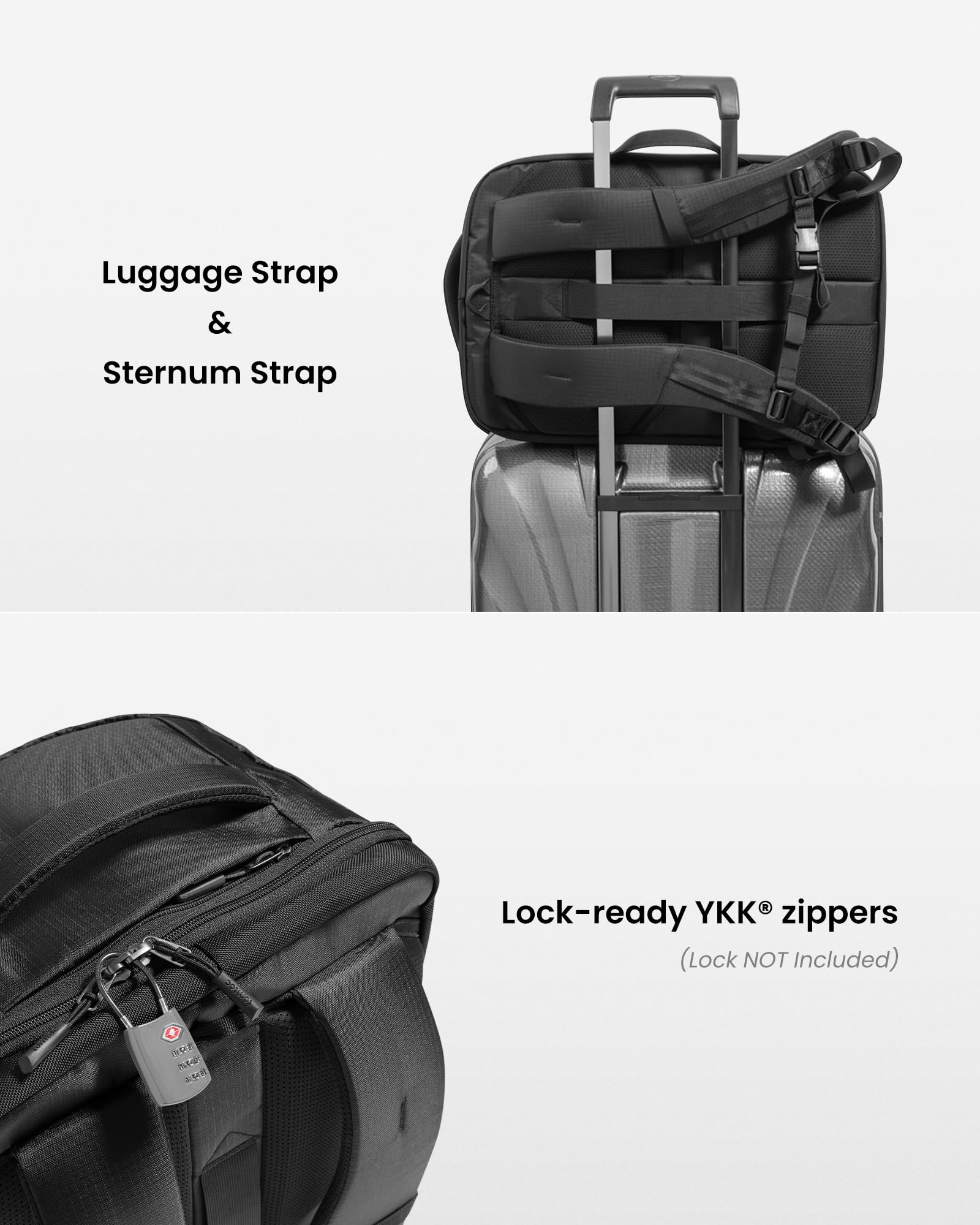 TOMTOC Travel Backpack 28L - TSA Friendly Lightweight Rucksack