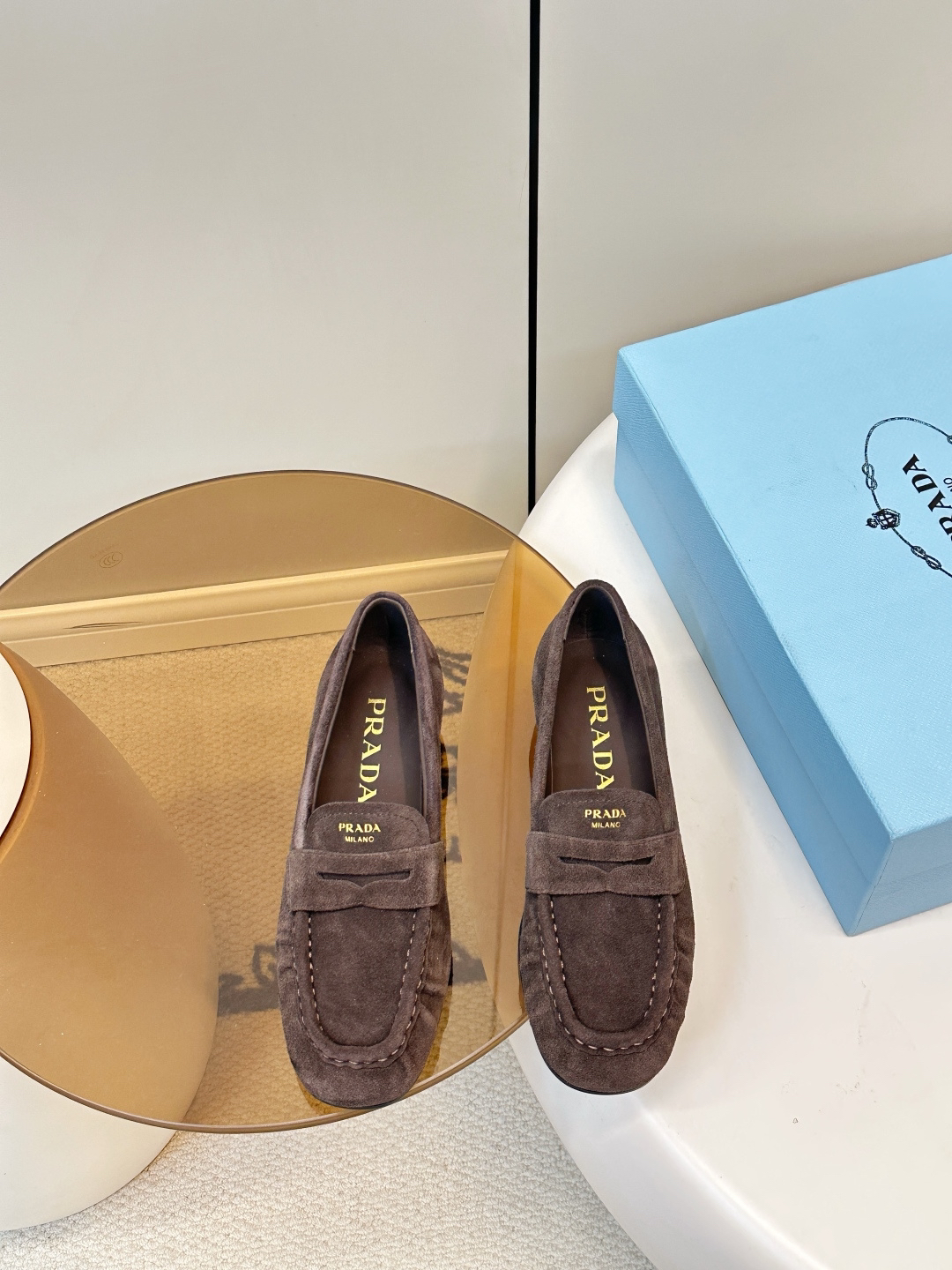 Prada women's leather shoes-48
