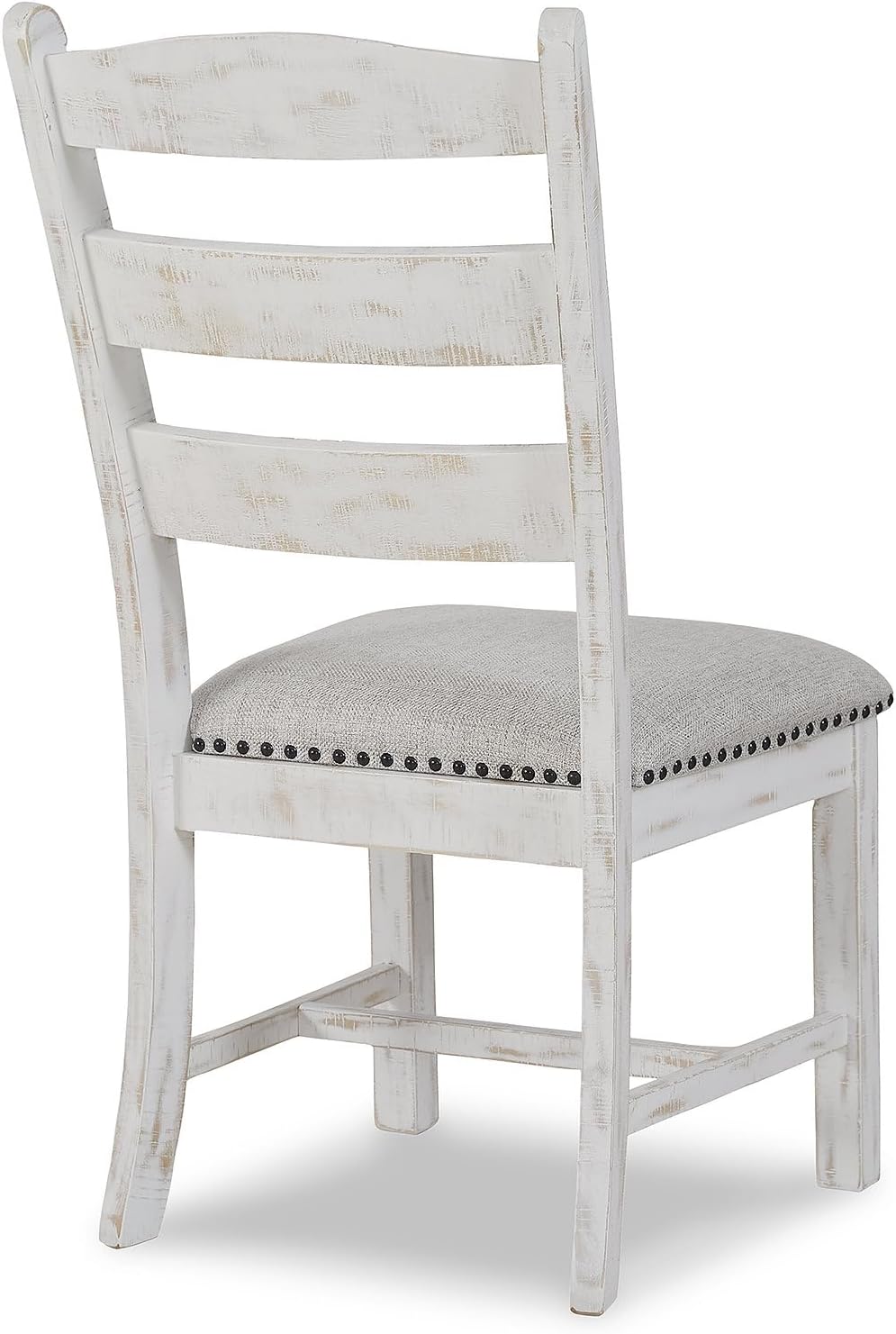 Signature Design by Ashley Valebeck Farmhouse Cushioned Dining Chair, 2 Count, Nailhead Trim, Fabric Upholstery, Solid Wood, 39