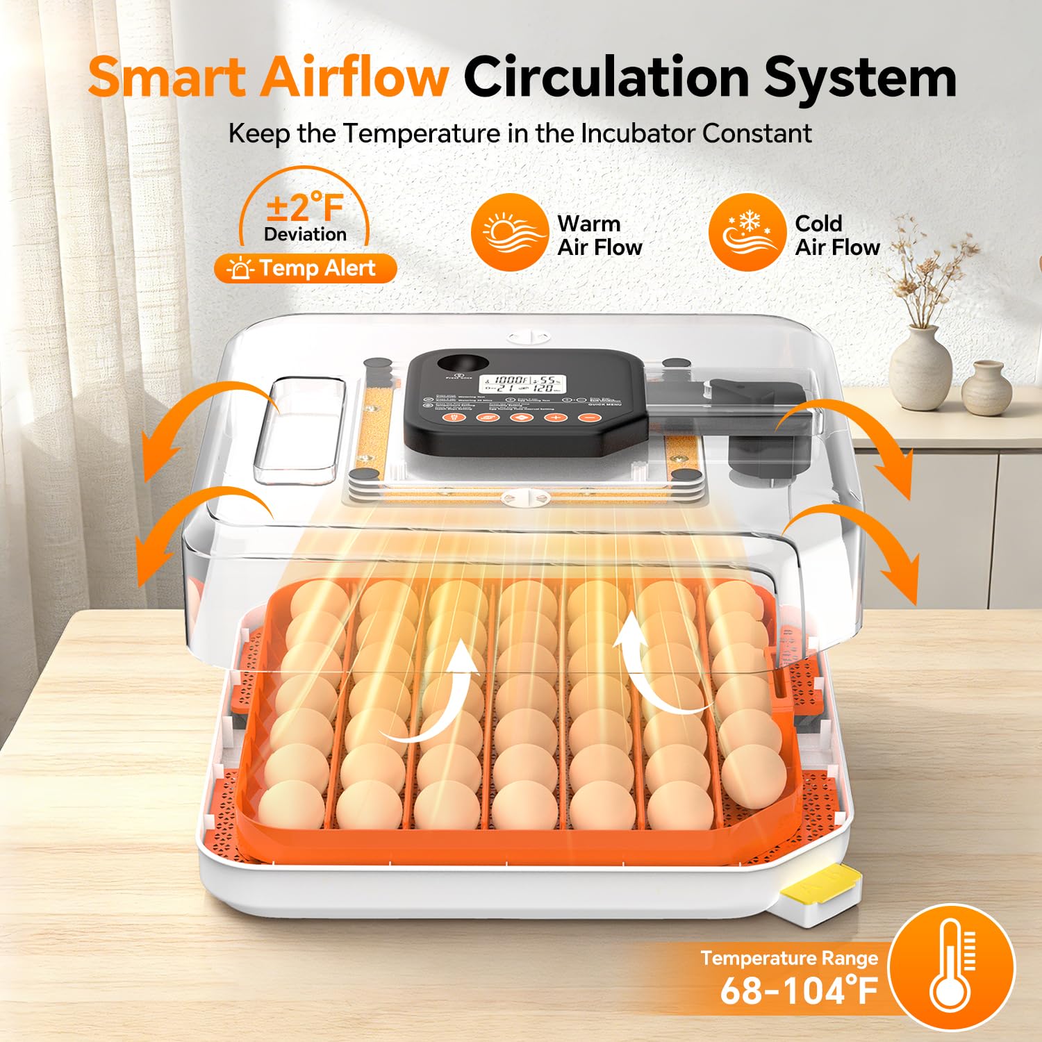 DOVNIS 48 Egg Incubator with Auto Turner & Digital Control