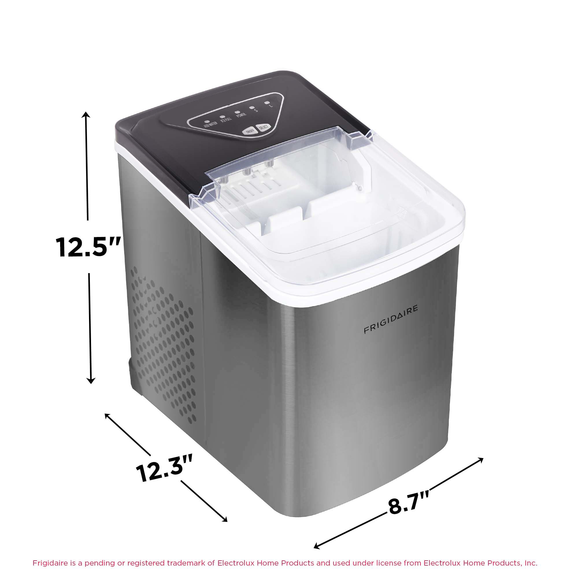 FRIGIDAIRE EFIC123-SS Countertop Ice Maker, 26 lbs Daily Output