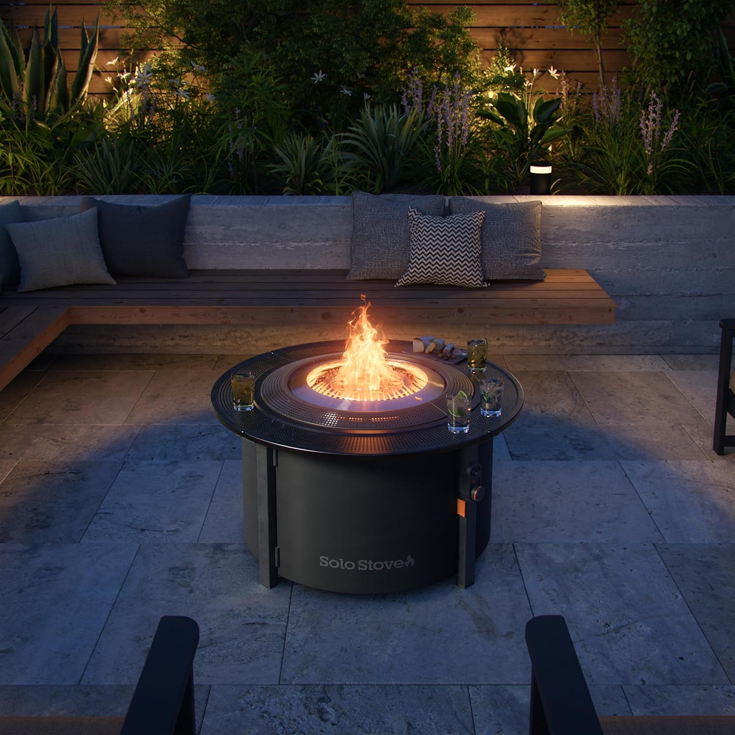 Solo Stove Infinity Flame Propane Fire Pit | Outdoor Gas Fire Pit Table, Smokeless Signature Flame Design, Durable Stainless Steel | 42” Diameter x 20” H - Tank Not Included, Seats 5 to 8