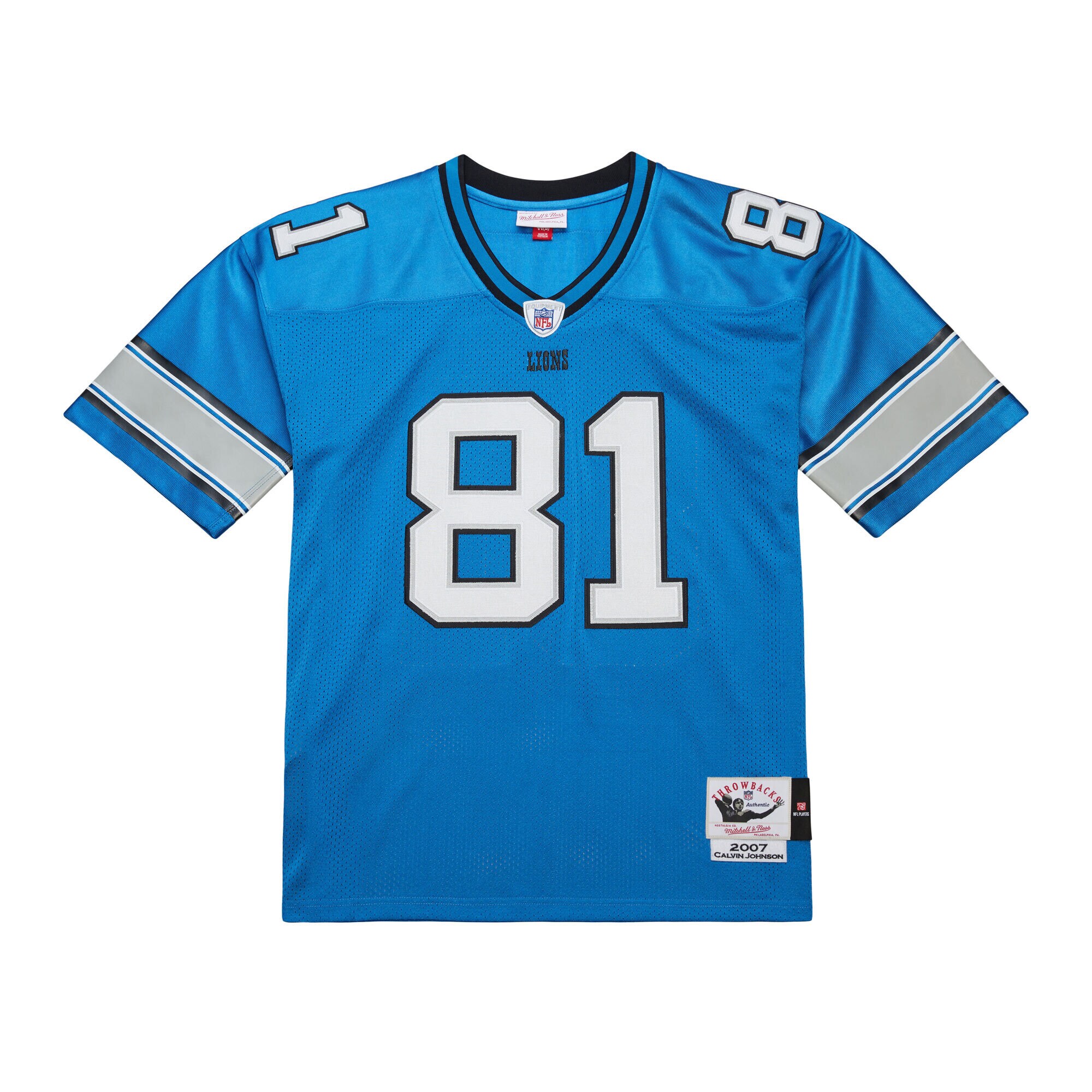 Calvin Johnson Detroit Lions Mitchell & Ness 2007 Authentic Throwback Retired Player Jersey - Blue