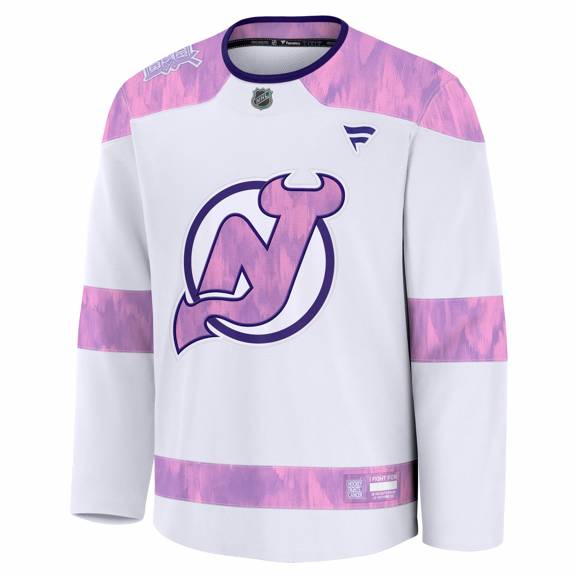 New Jersey Devils Fanatics Hockey Fights Cancer Survivor Practice Jersey - White