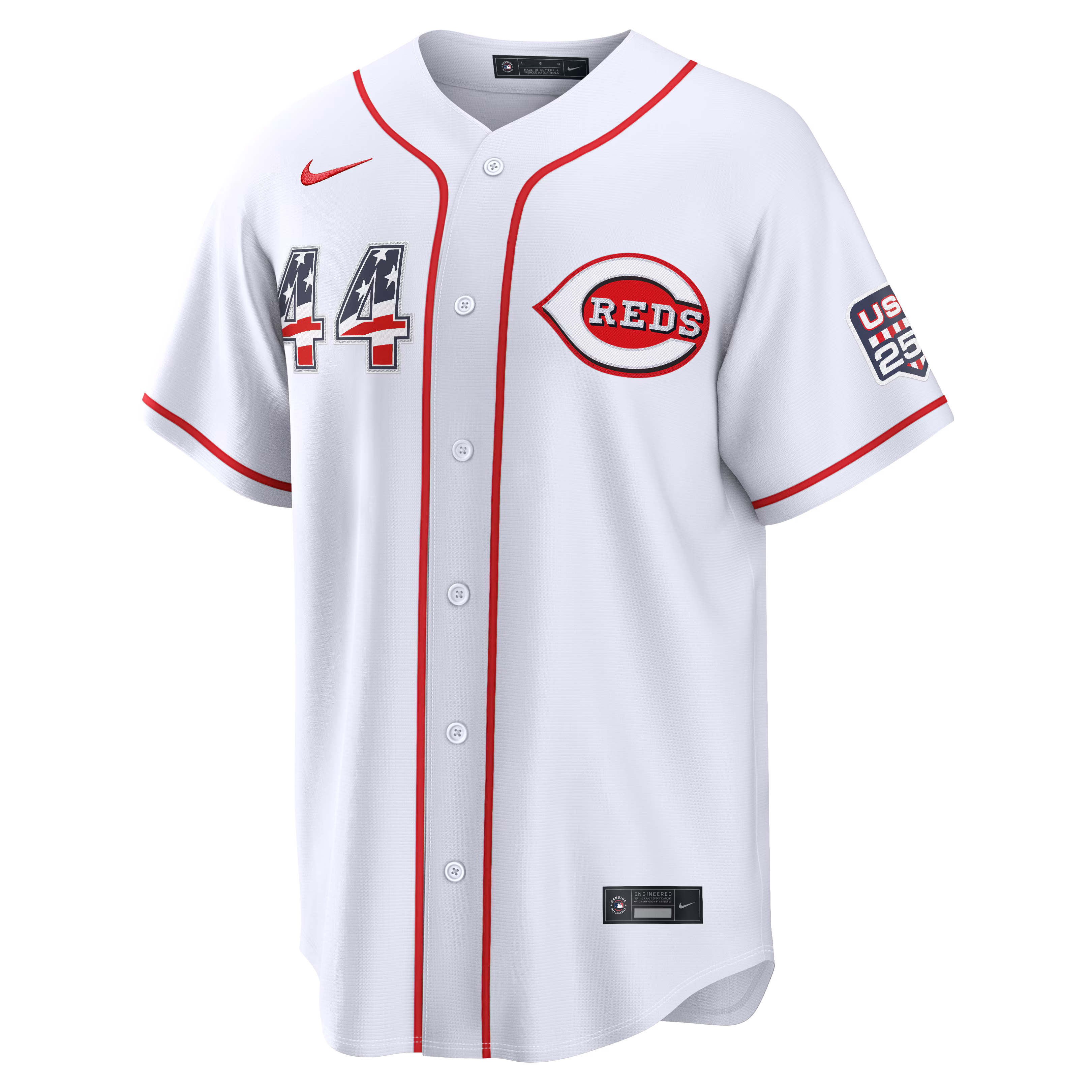 Fourth of July Cincinnati Reds Elly De La Cruz Nike White USA 250 Stadium Jersey
