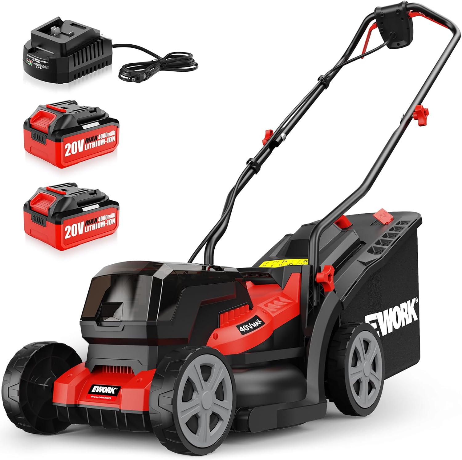 EWORK 40V Electric Lawn Mower Cordless, 14