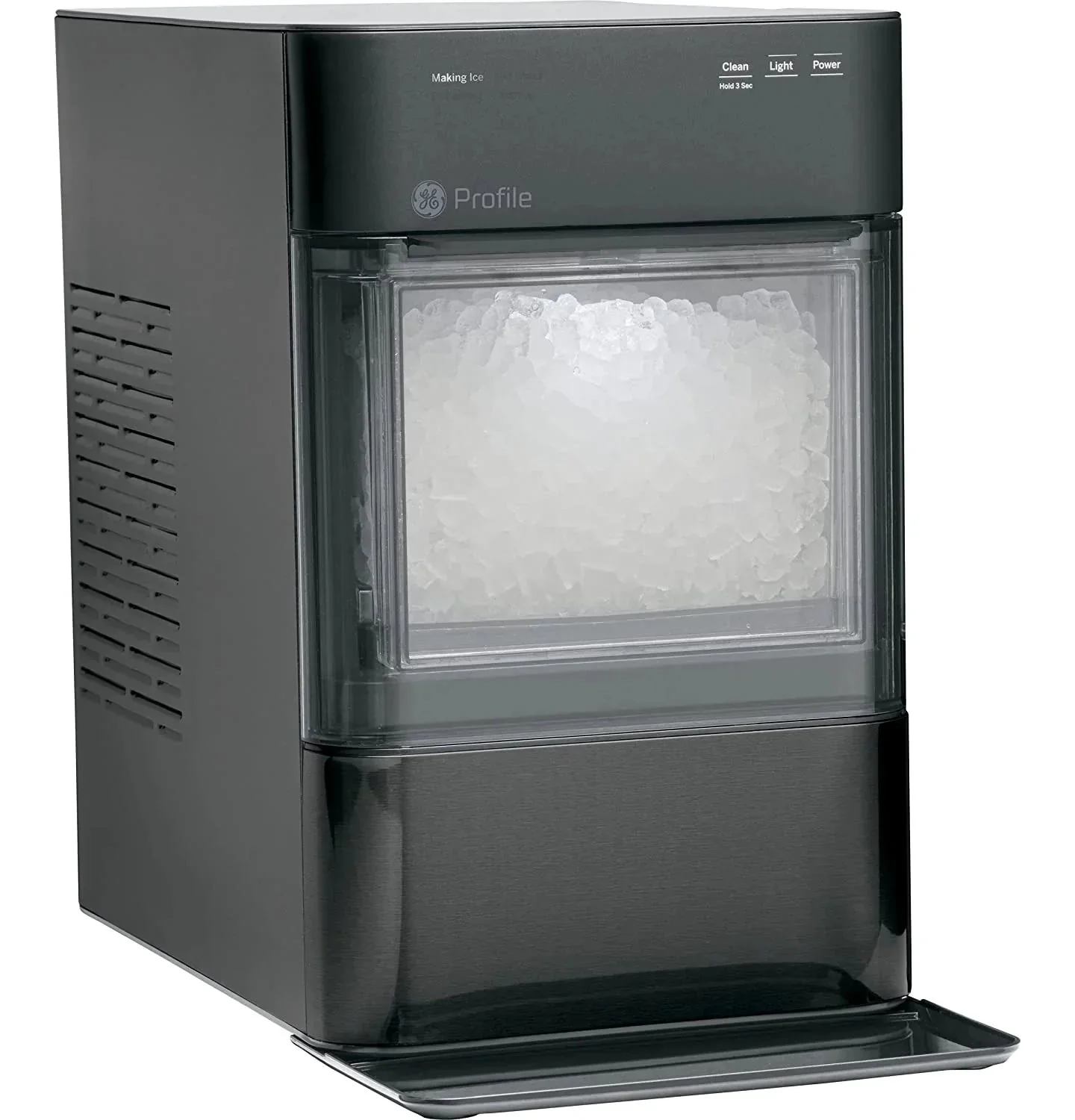 Countertop Nugget Ice Maker | Ice Machine with WiFi Connectivity | Smart Home Kitchen Essentials | Black Stainless