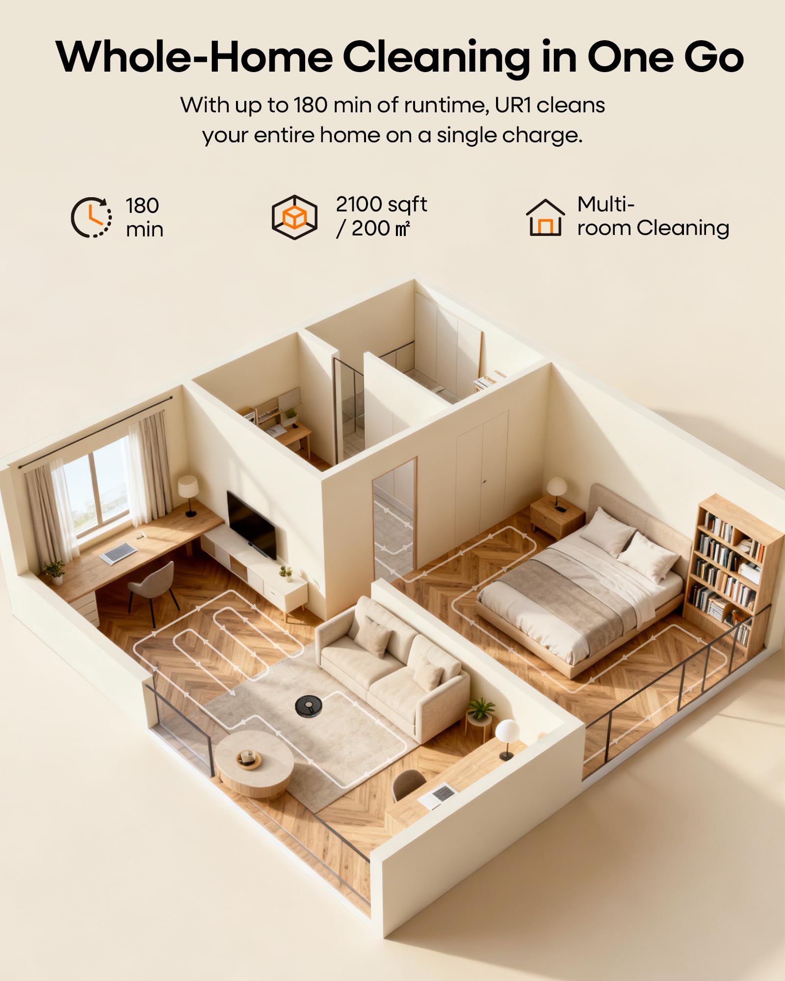 UNINELL Robot Vacuum and Mop Combo with 5000Pa Suction