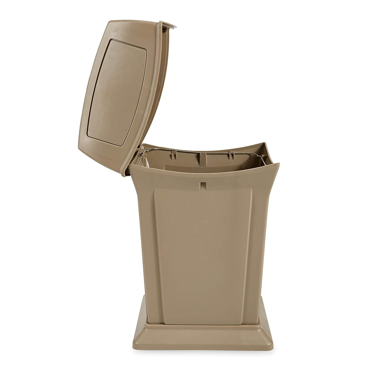 Rubbermaid Commercial Products Ranger Outdoor Trash Can with Lid and Doors, 45-Gallon, Black Plastic, Outdoor Garbage Can/Wastebasket for Parks/Shopping Malls/Festivals/Stadiums