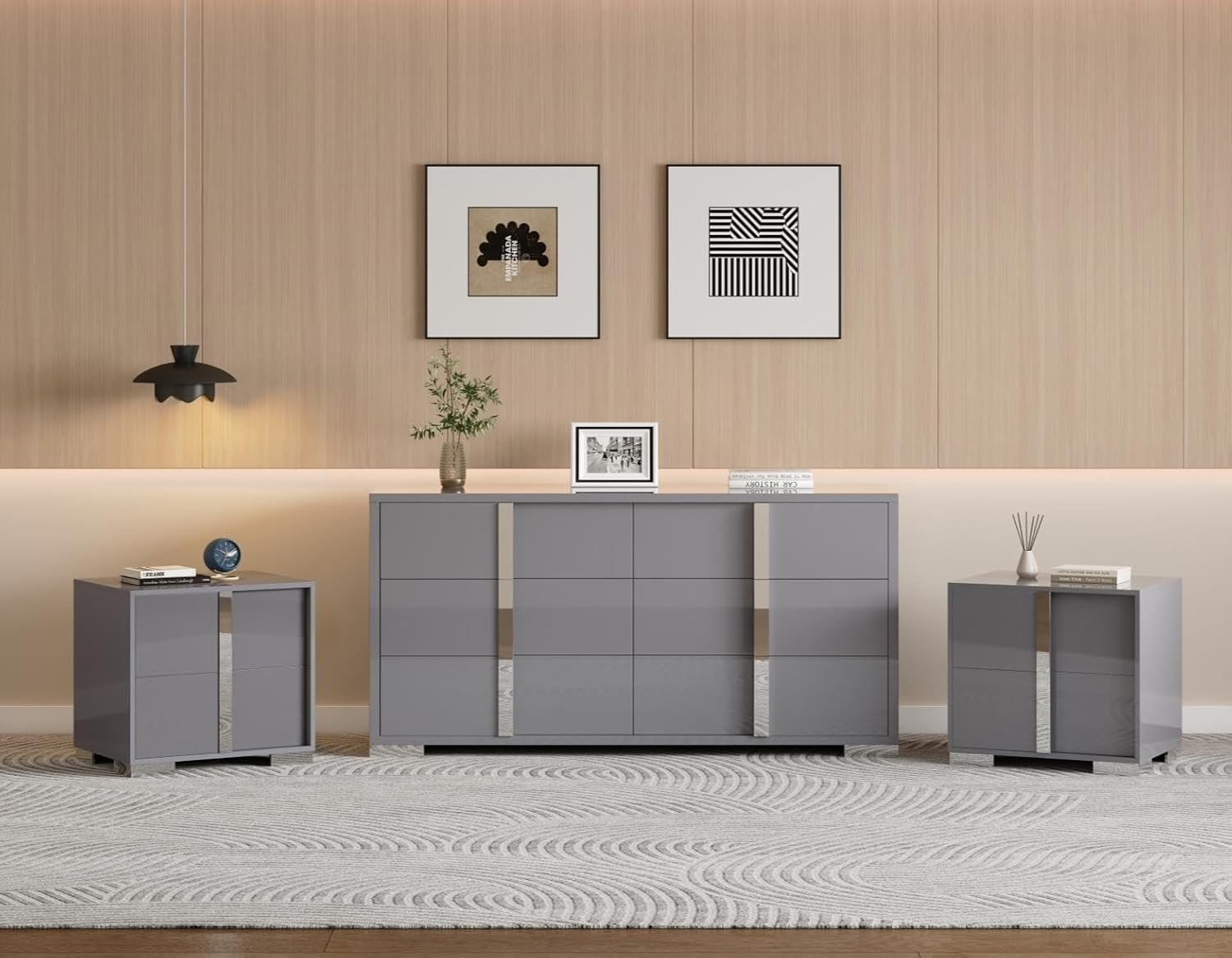 AMERLIFE 3 Piece Bedroom Set, Two 23.6
