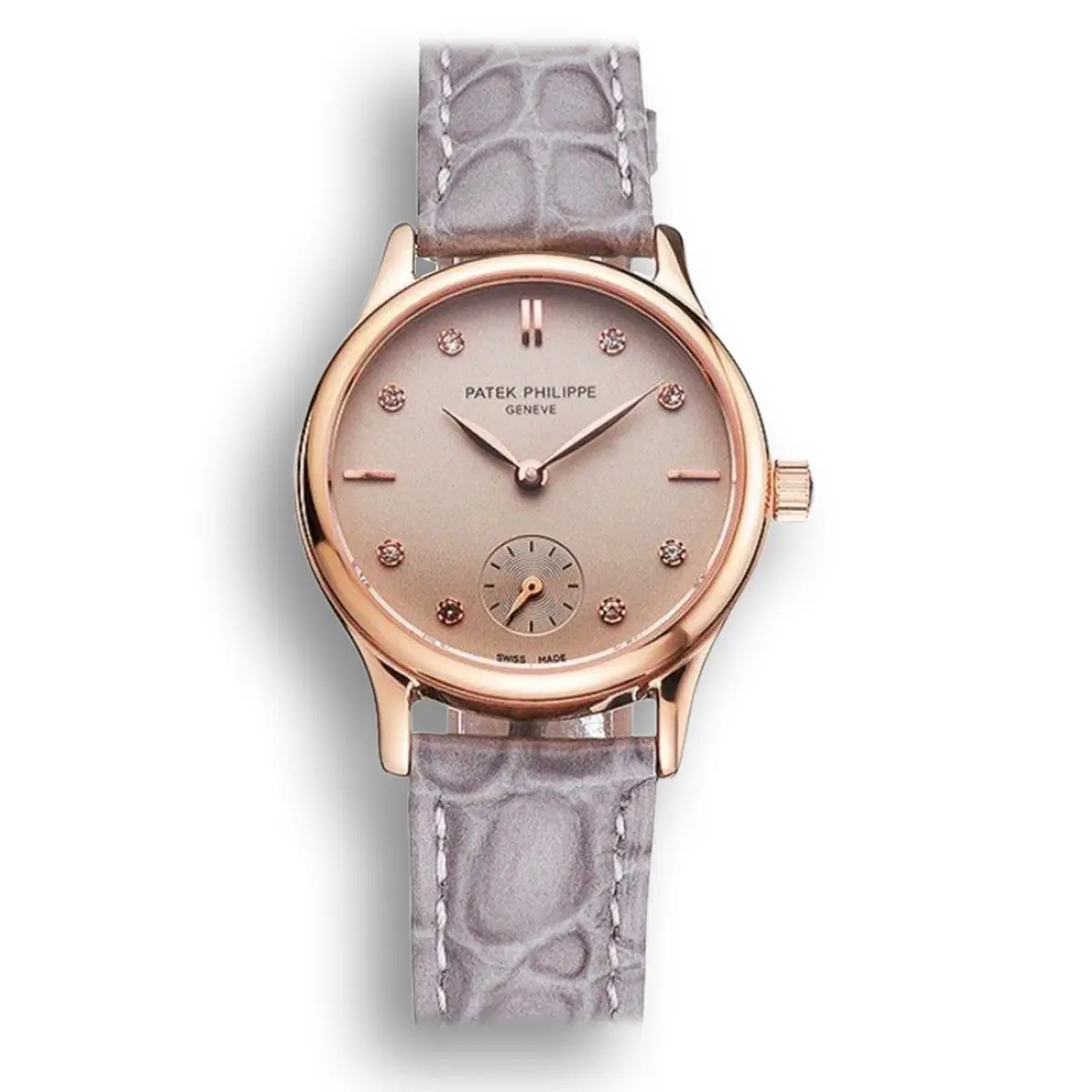 Calatrava Silver & Diamond Dial 28 mm, Rose Gold Plated